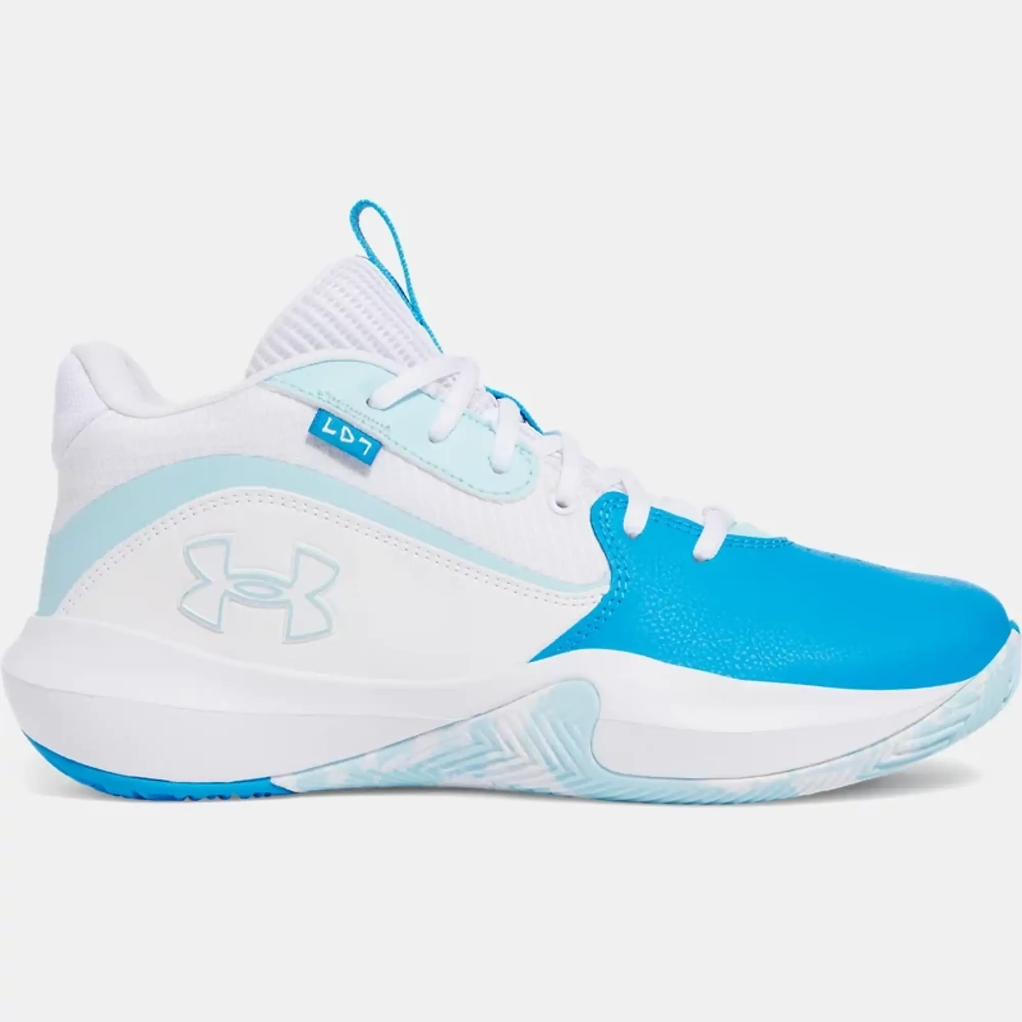 Unisex  Under Armour  Lockdown 7 Basketball Shoes Electric Blue / White / Stream 10.5