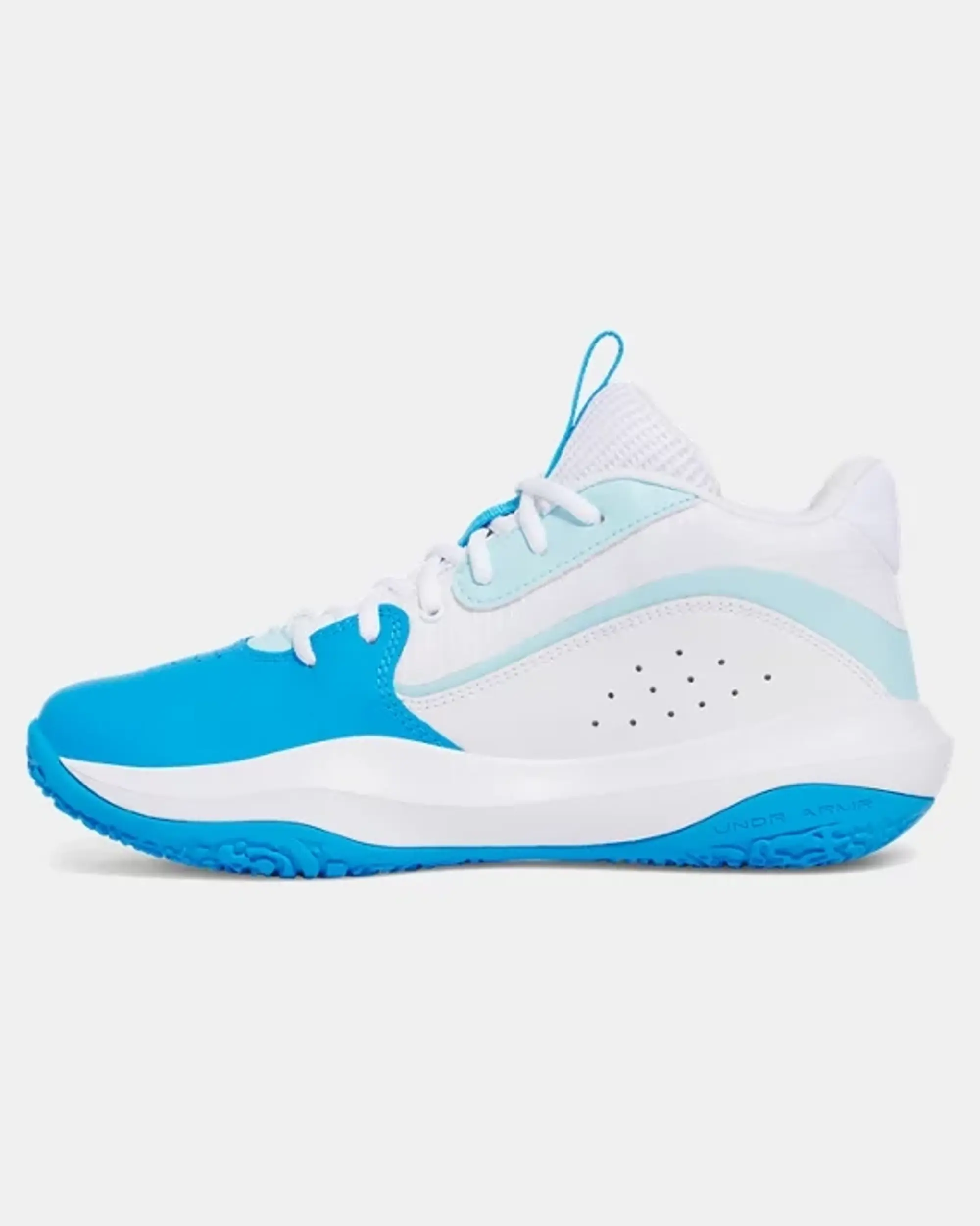 Unisex  Under Armour  Lockdown 7 Basketball Shoes Electric Blue / White / Stream 10.5