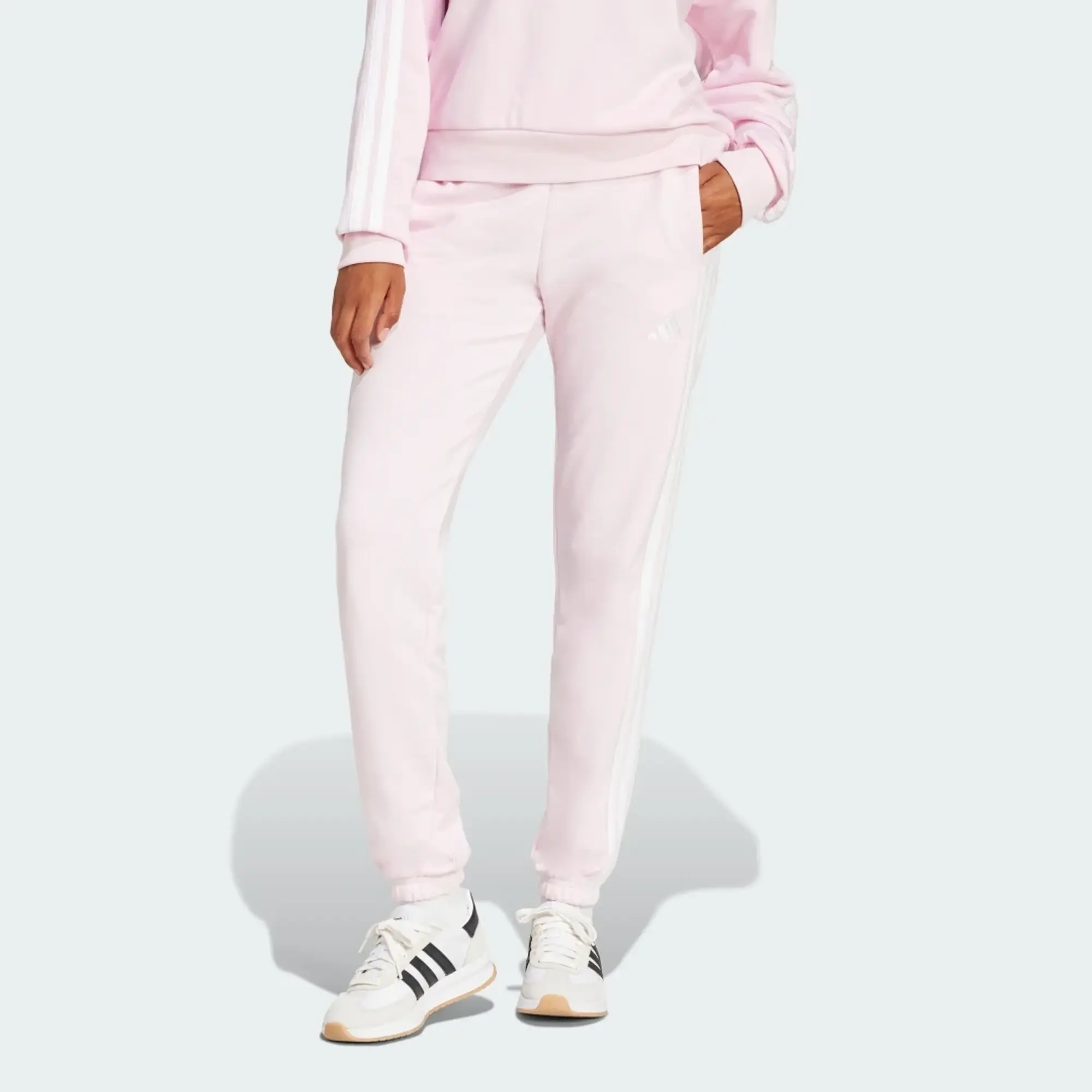Adidas Essentials 3 Stripes French Terry Cuffed Joggers