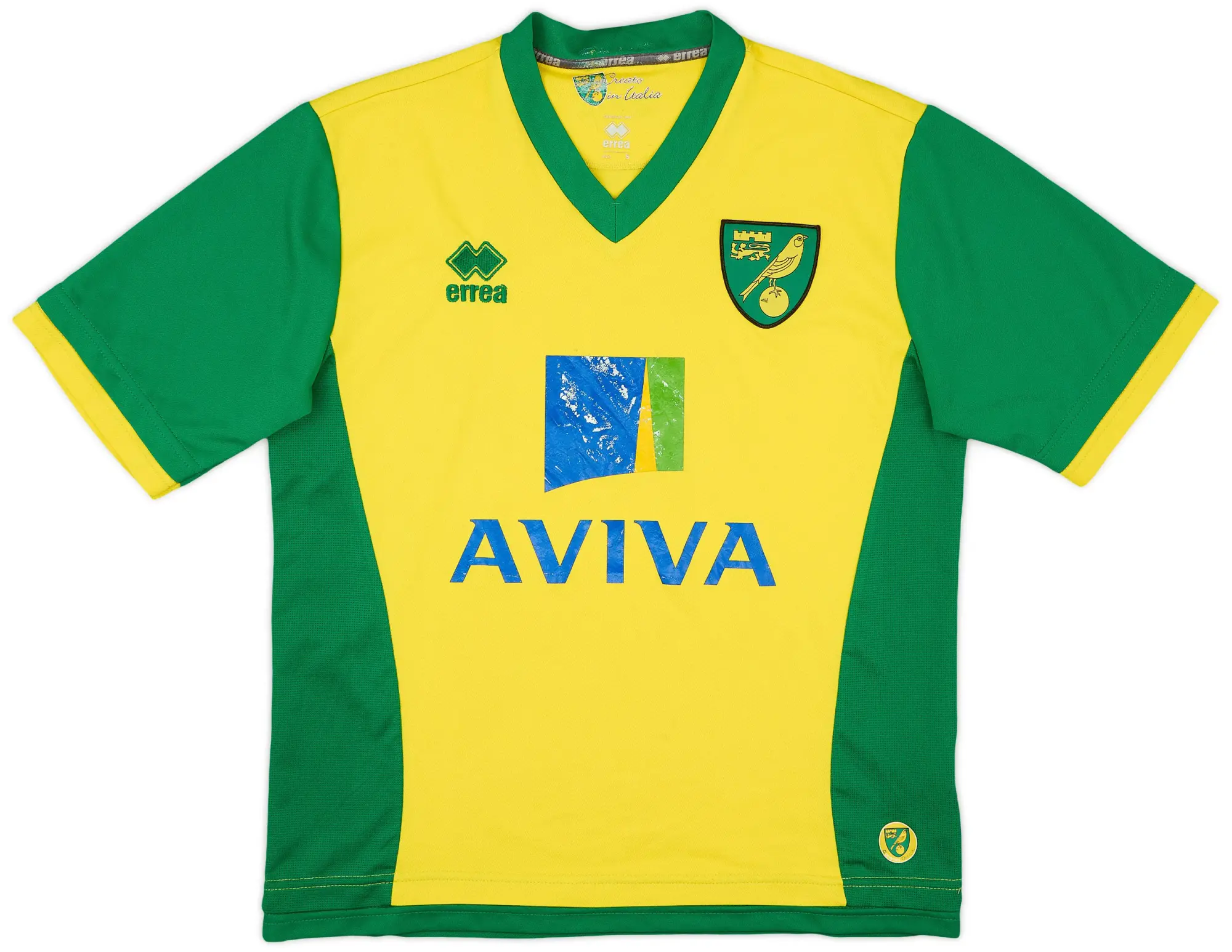 Errea 2013-14 Norwich Home Shirt - 5/10 - (S)