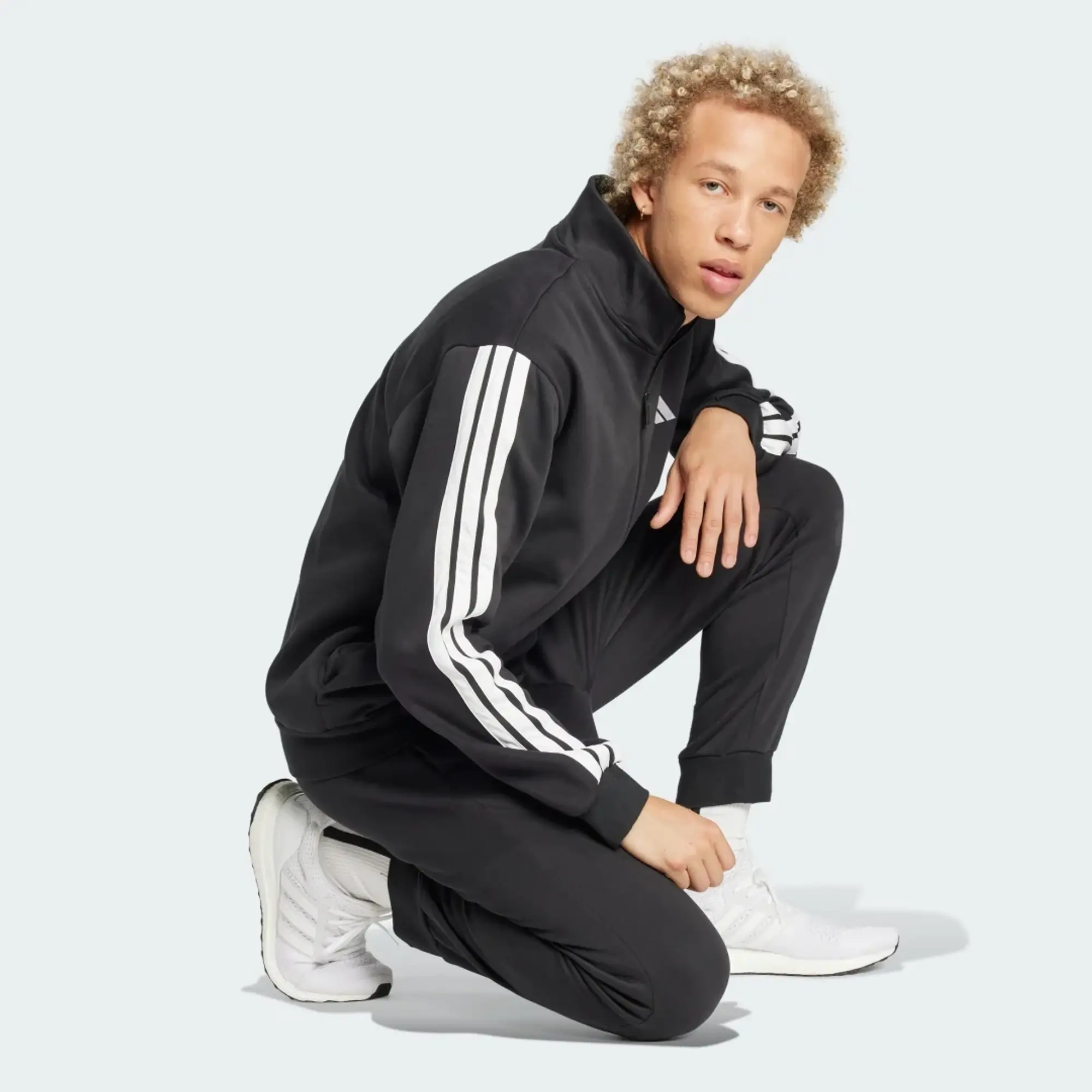 adidas Men Sportswear Basic 3 Stripes Fleece Track Suit
