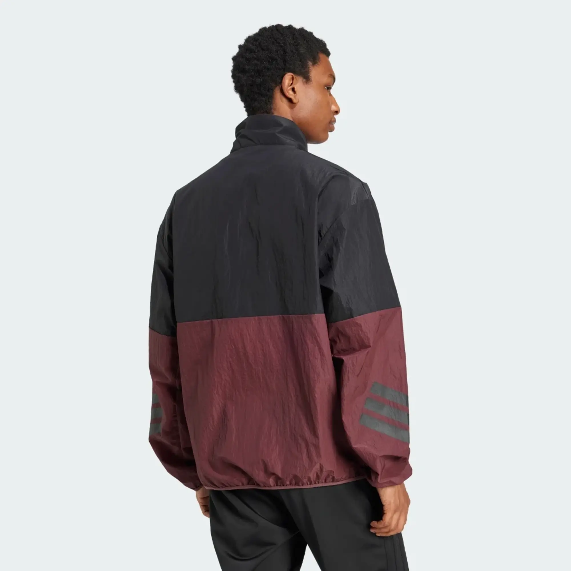 adidas Men Future Icons 3 Stripes Woven Half Zip Sweatshirt