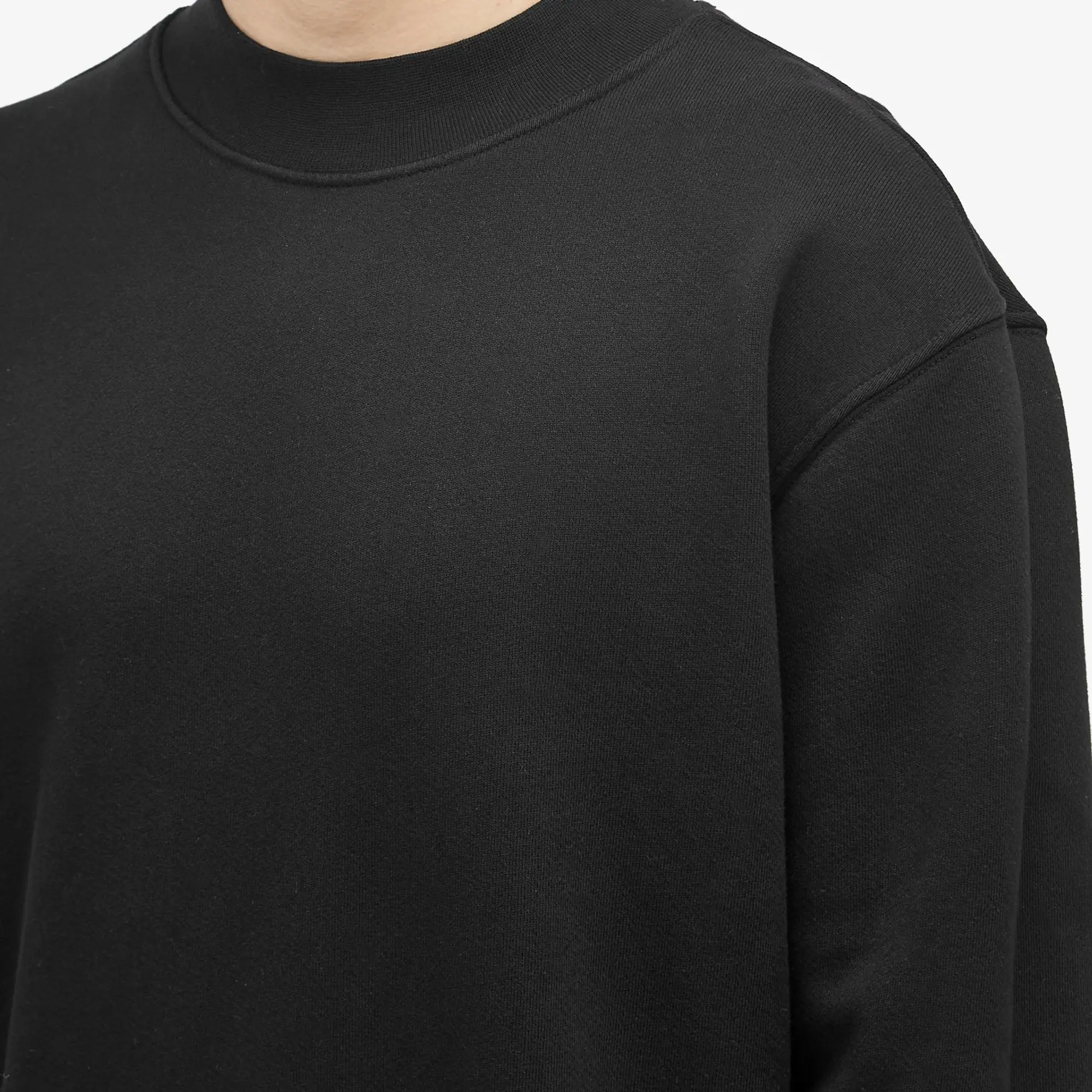 Les Tien Men's Heavyweight Banded Mock Neck Polo Jet Black