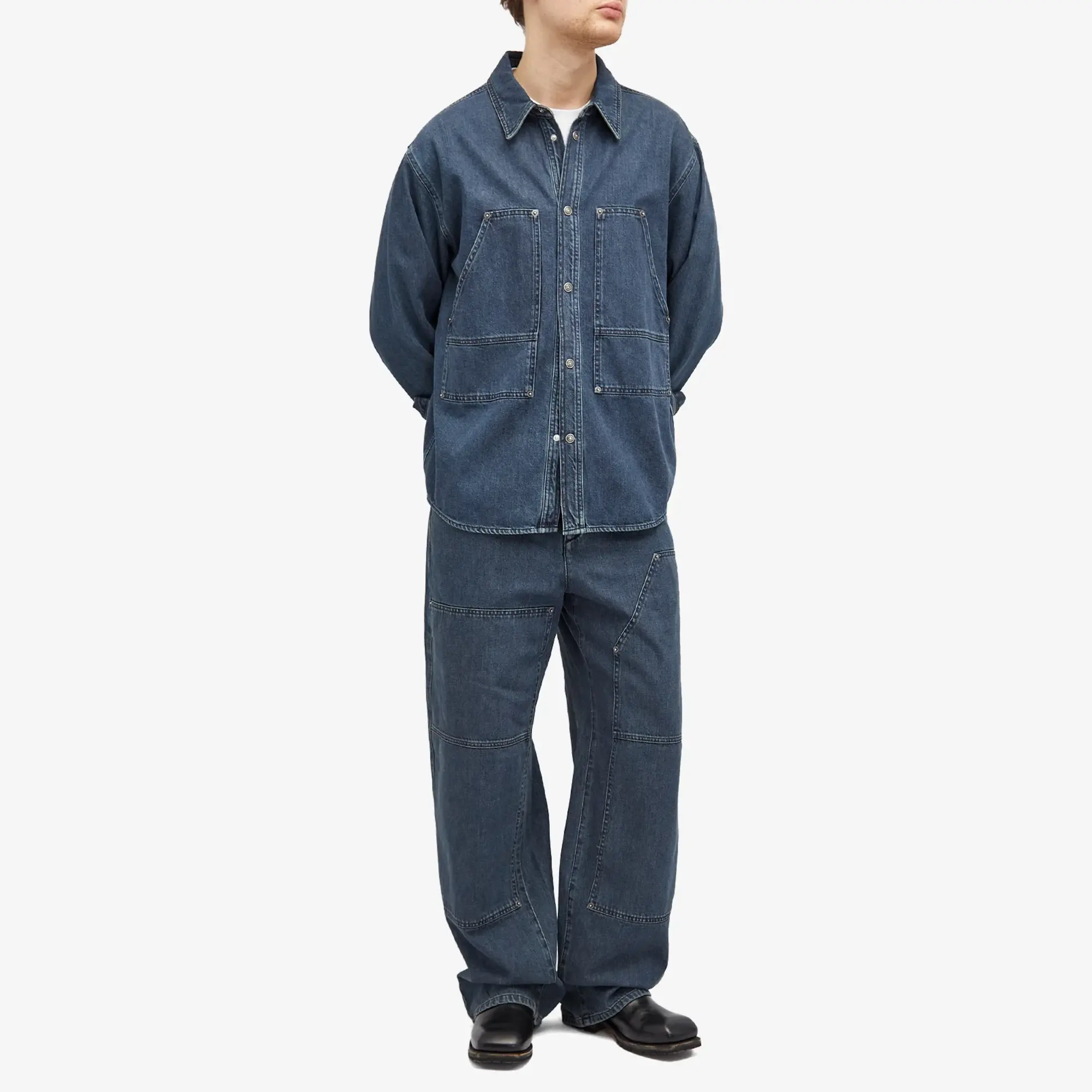 Isabel Marant Men's Orson Double Knee Pants Faded Blue
