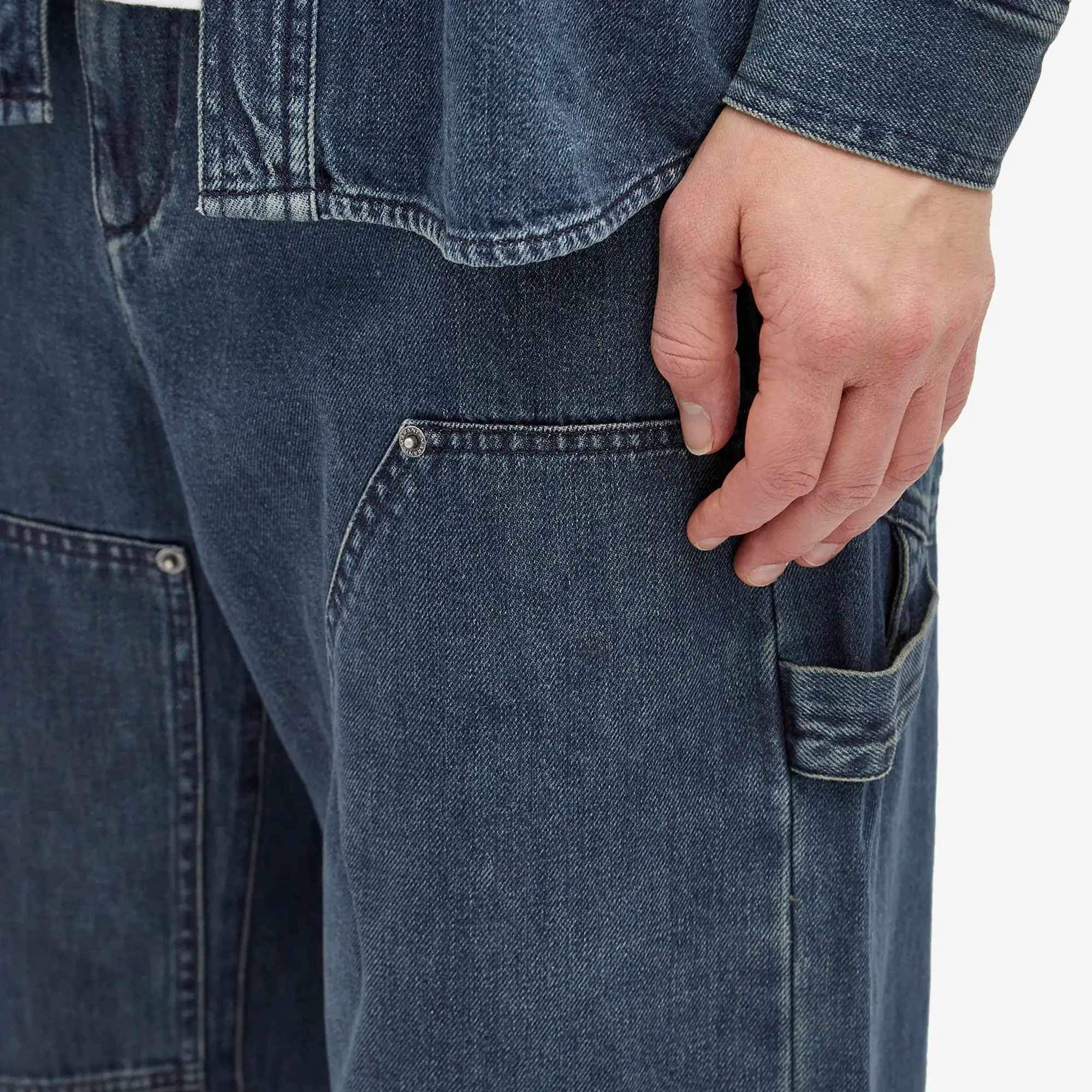 Isabel Marant Men's Orson Double Knee Pants Faded Blue