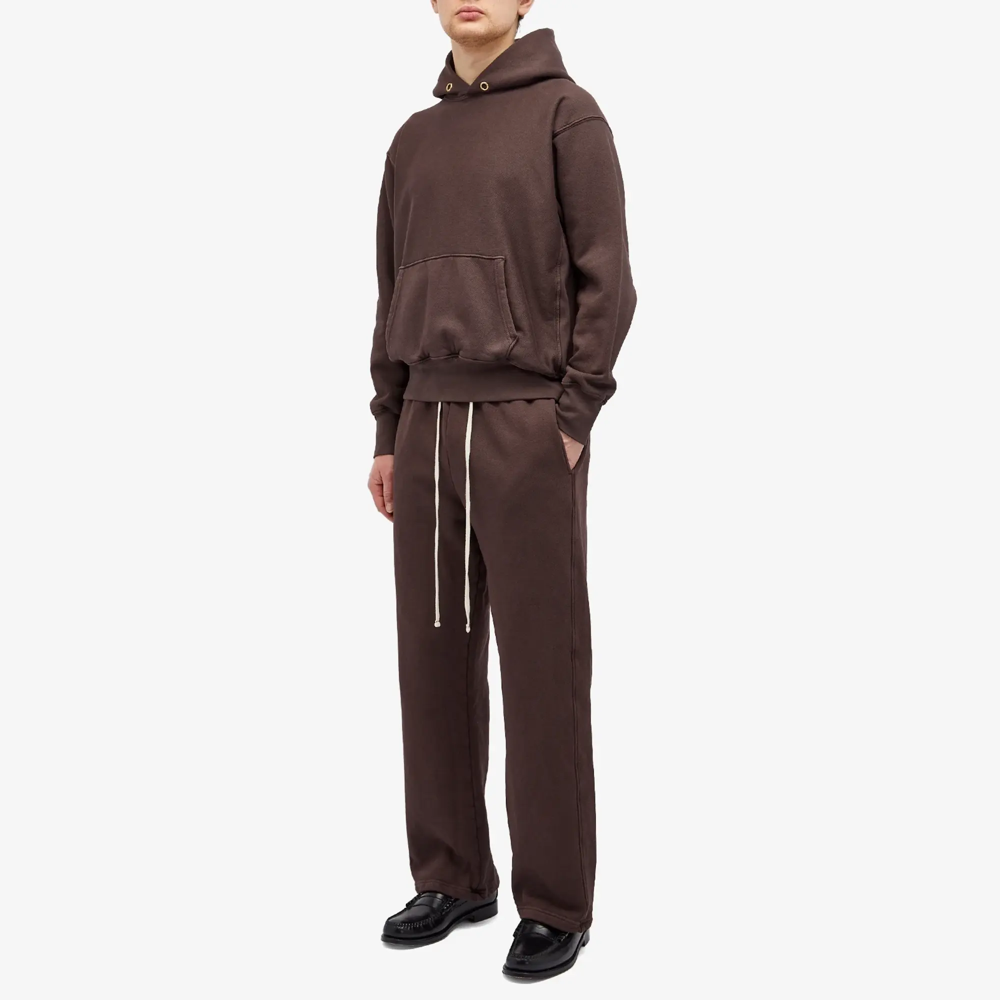 Les Tien Men's Heavyweight Classic Pants Washed Brown Fig