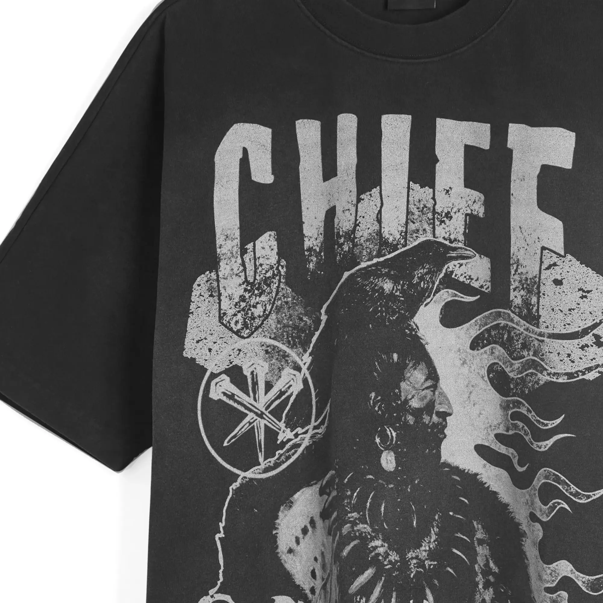 God Made Men's Chief T-Shirt Washed Black