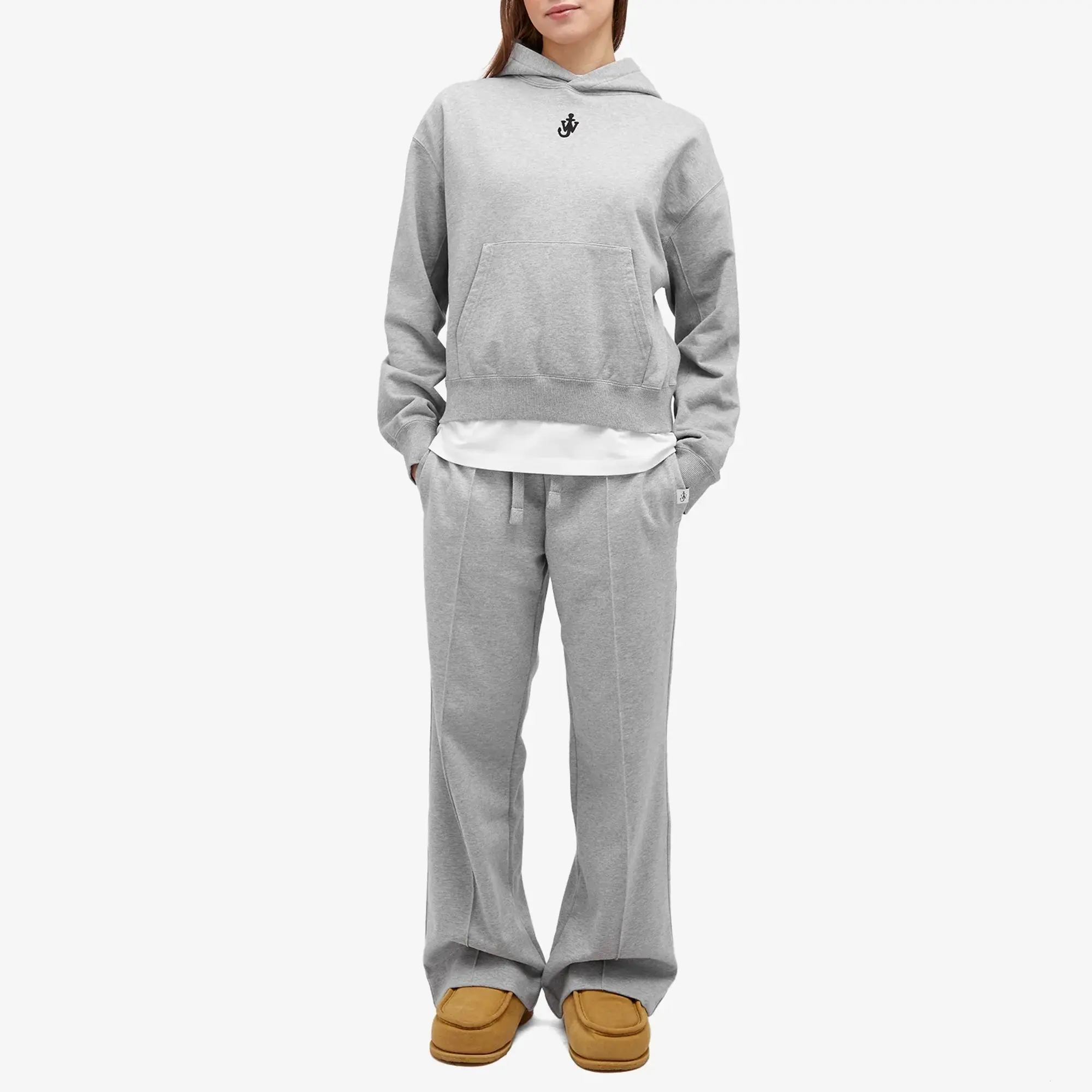 JW Anderson Women's Pintuck Trackpants Grey Melange