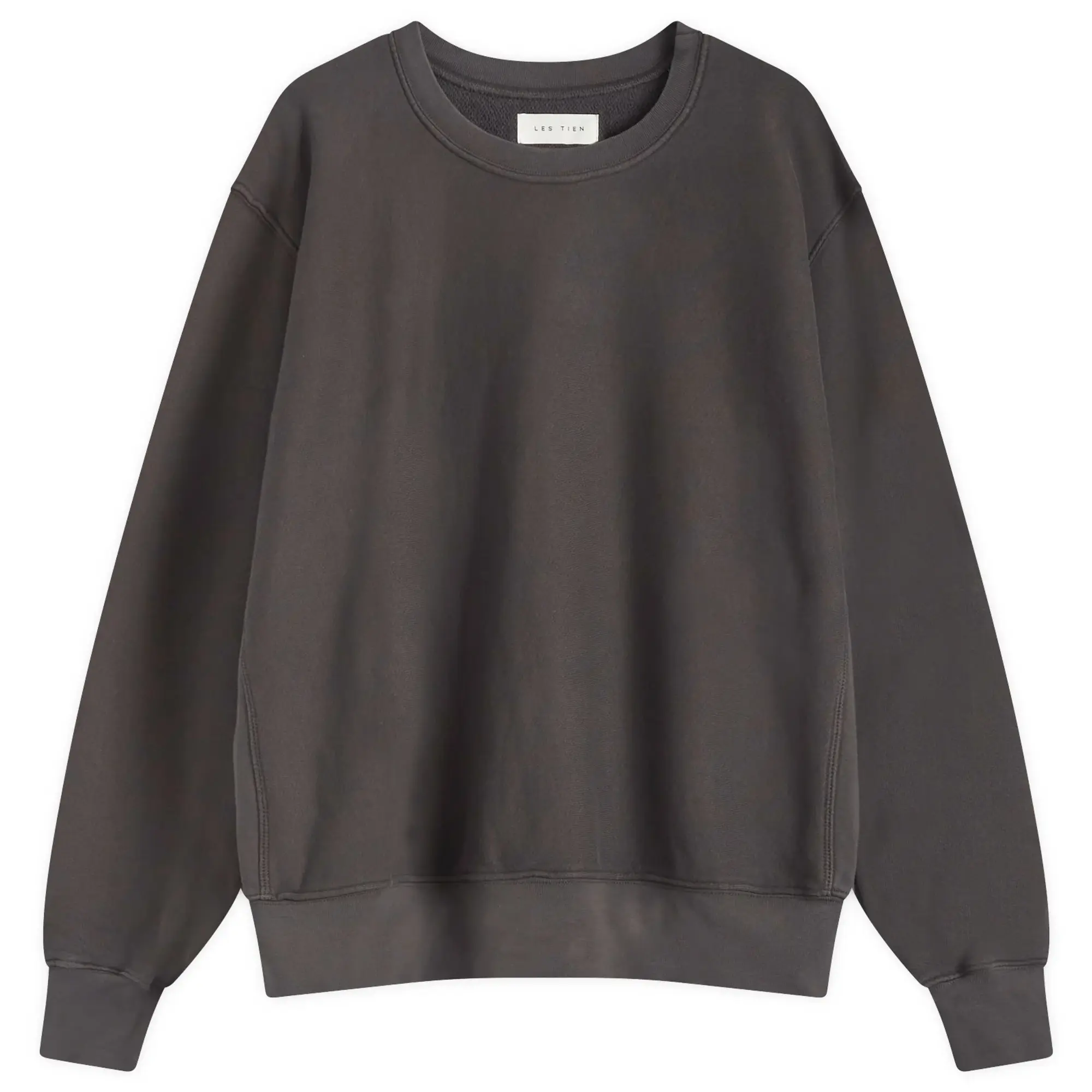Les Tien Men's Heavyweight Crop Crew Sweat Vintage Black