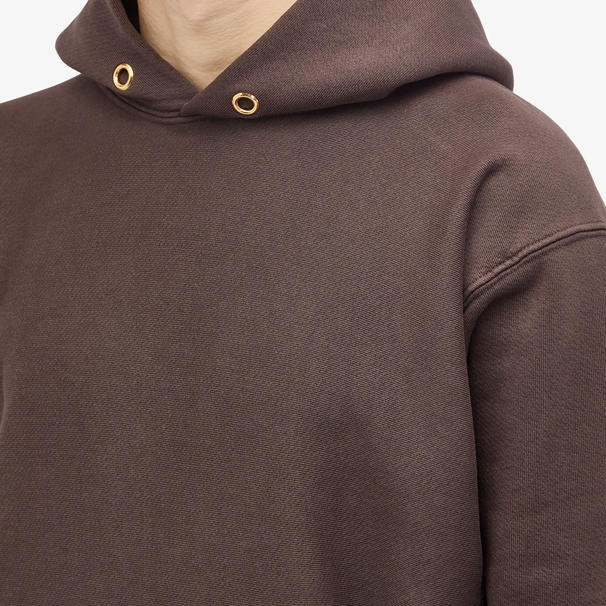 Les Tien Men's Heavyweight Hoodie Washed Brown Fig