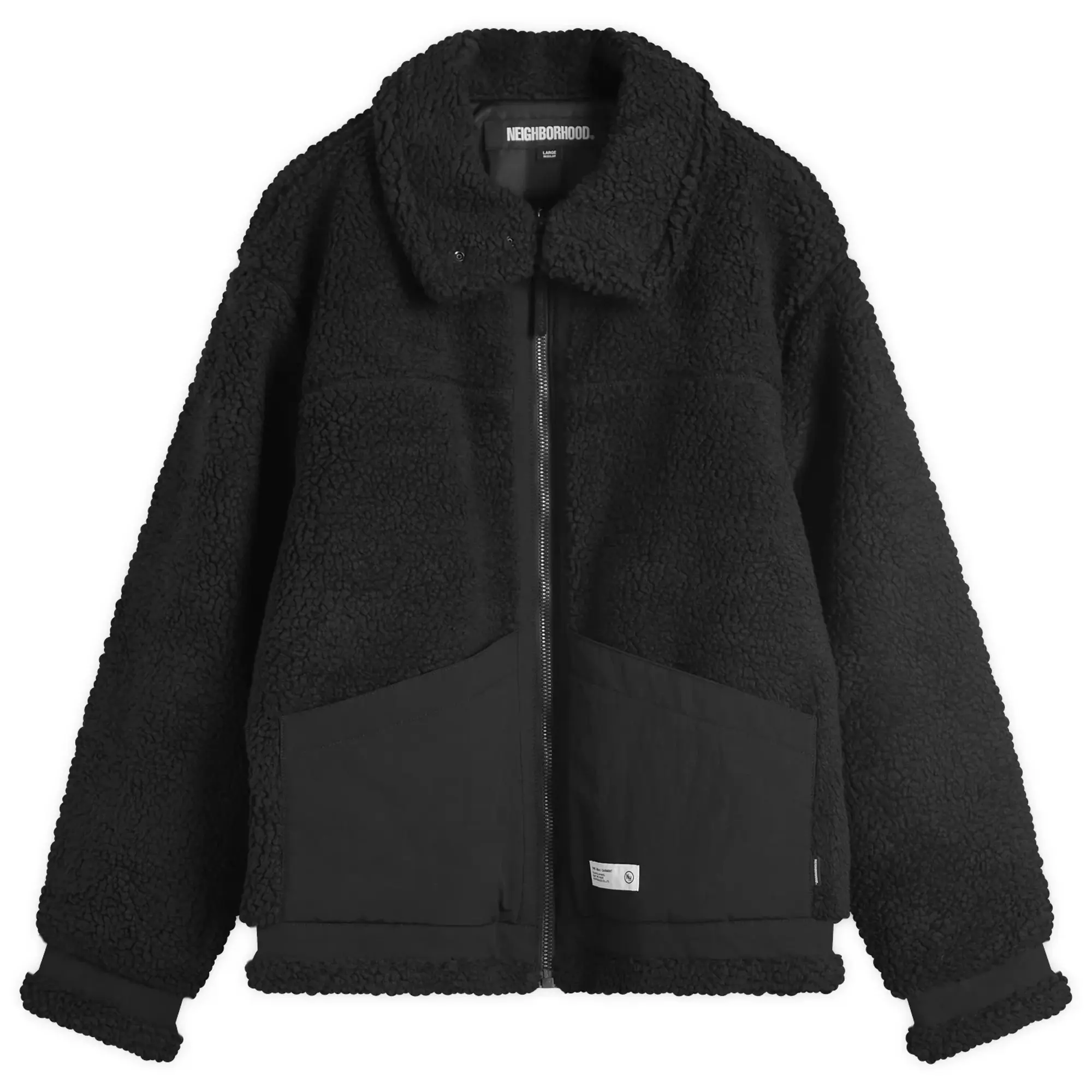 Neighborhood Men's Boa Fleece B-3 Type Jacket Black