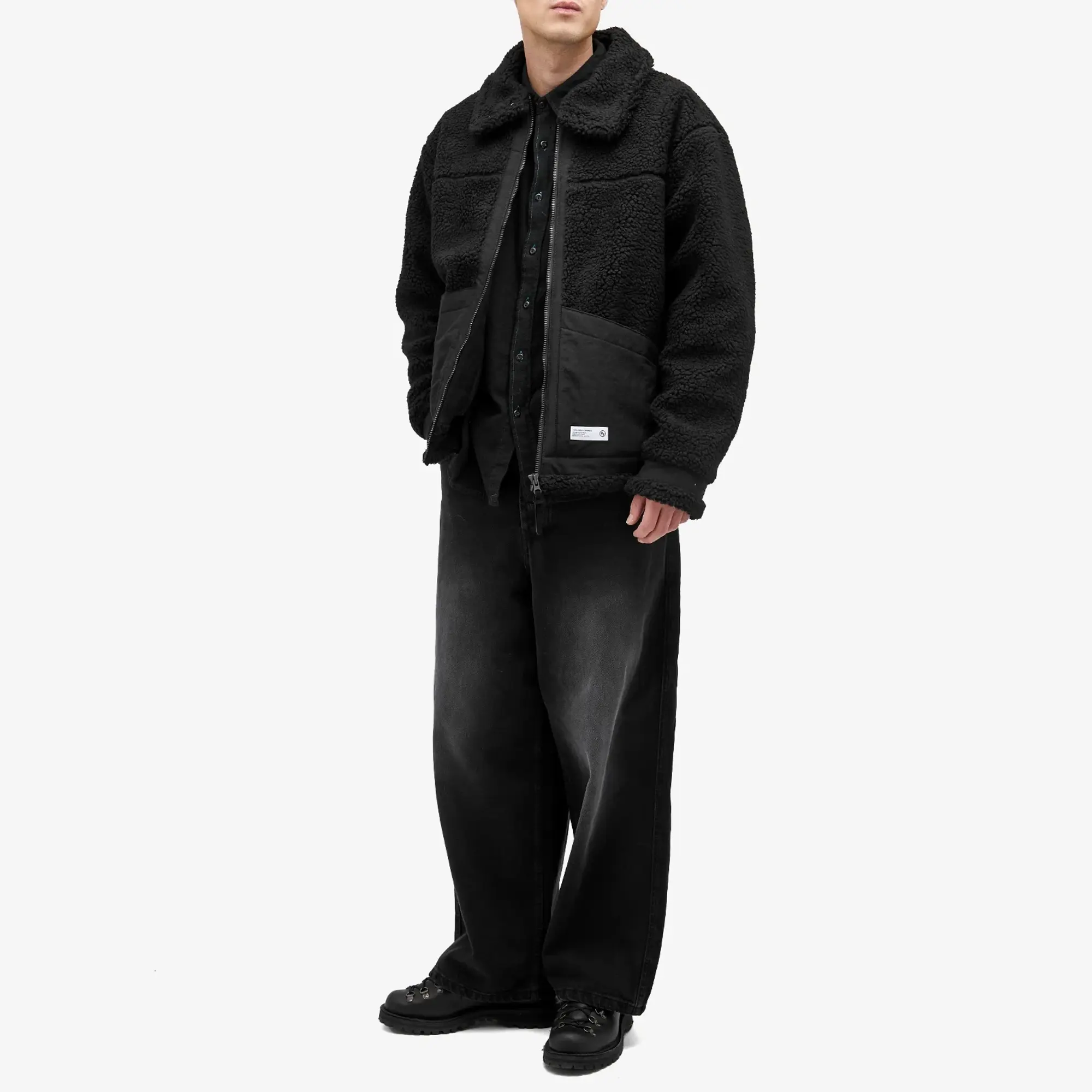 Neighborhood Men's Boa Fleece B-3 Type Jacket Black