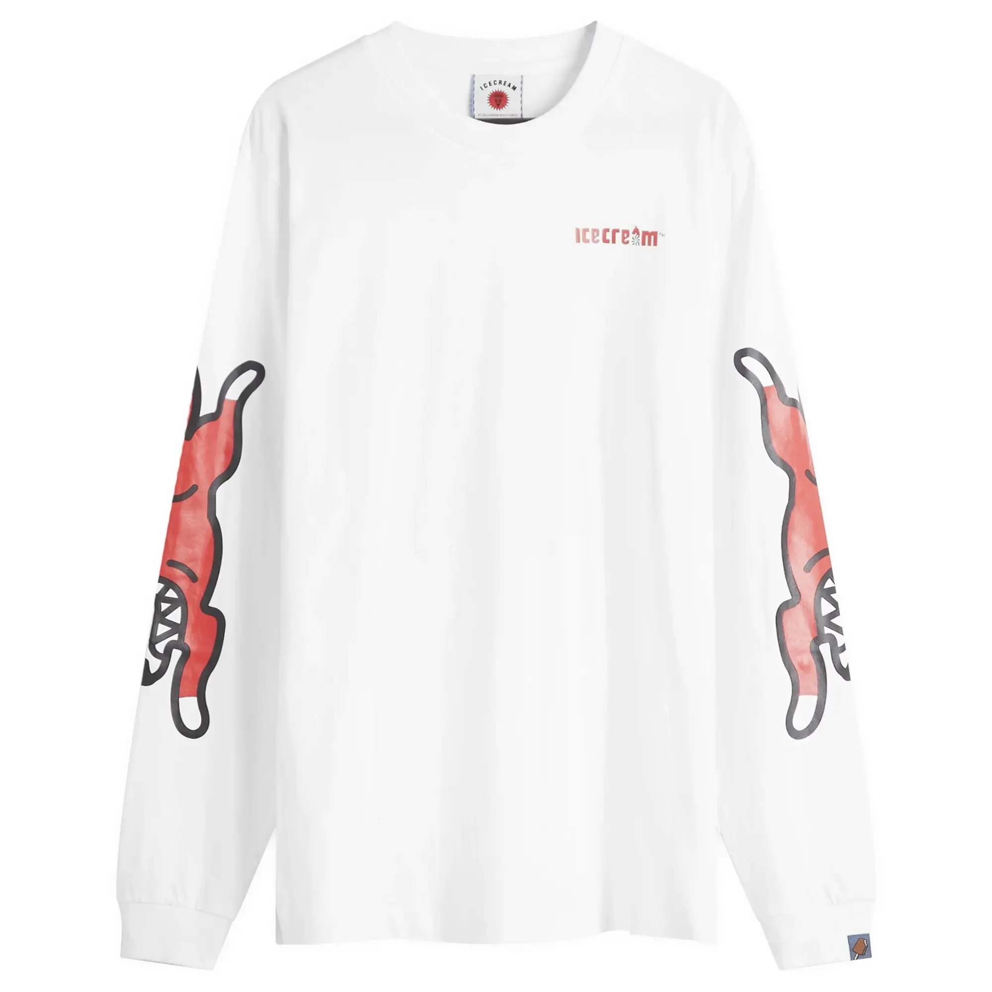ICECREAM Men's Running Dog L/S T-Shirt White