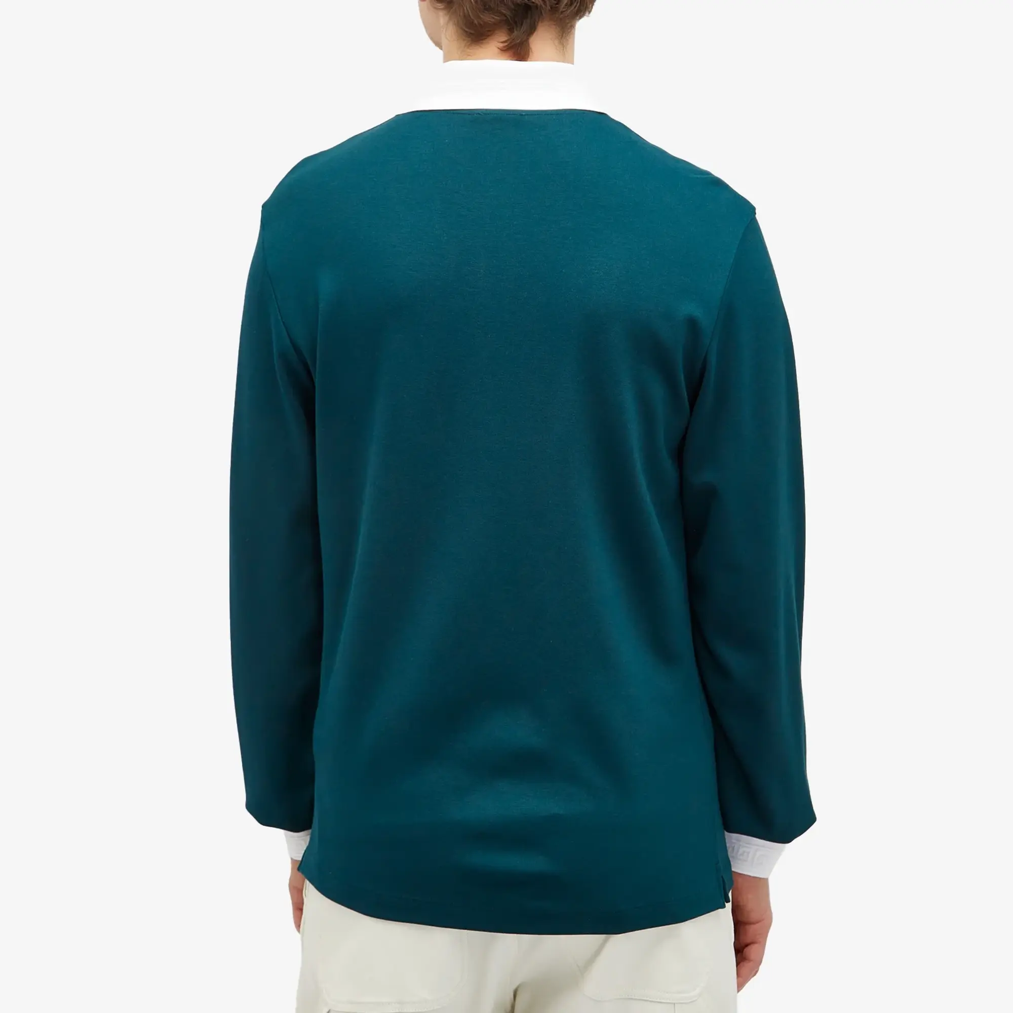 Casablanca Men's Logo Long Sleeve Polo Shirt Green