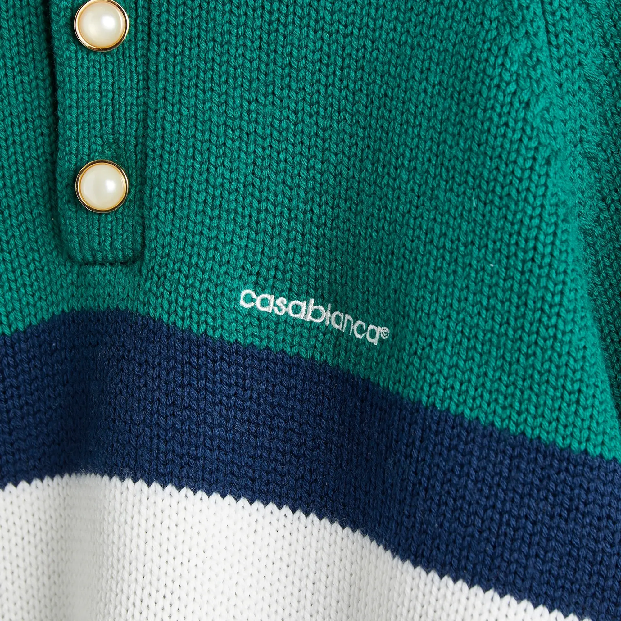 Casablanca Men's Colour Block Polo Shirt Green