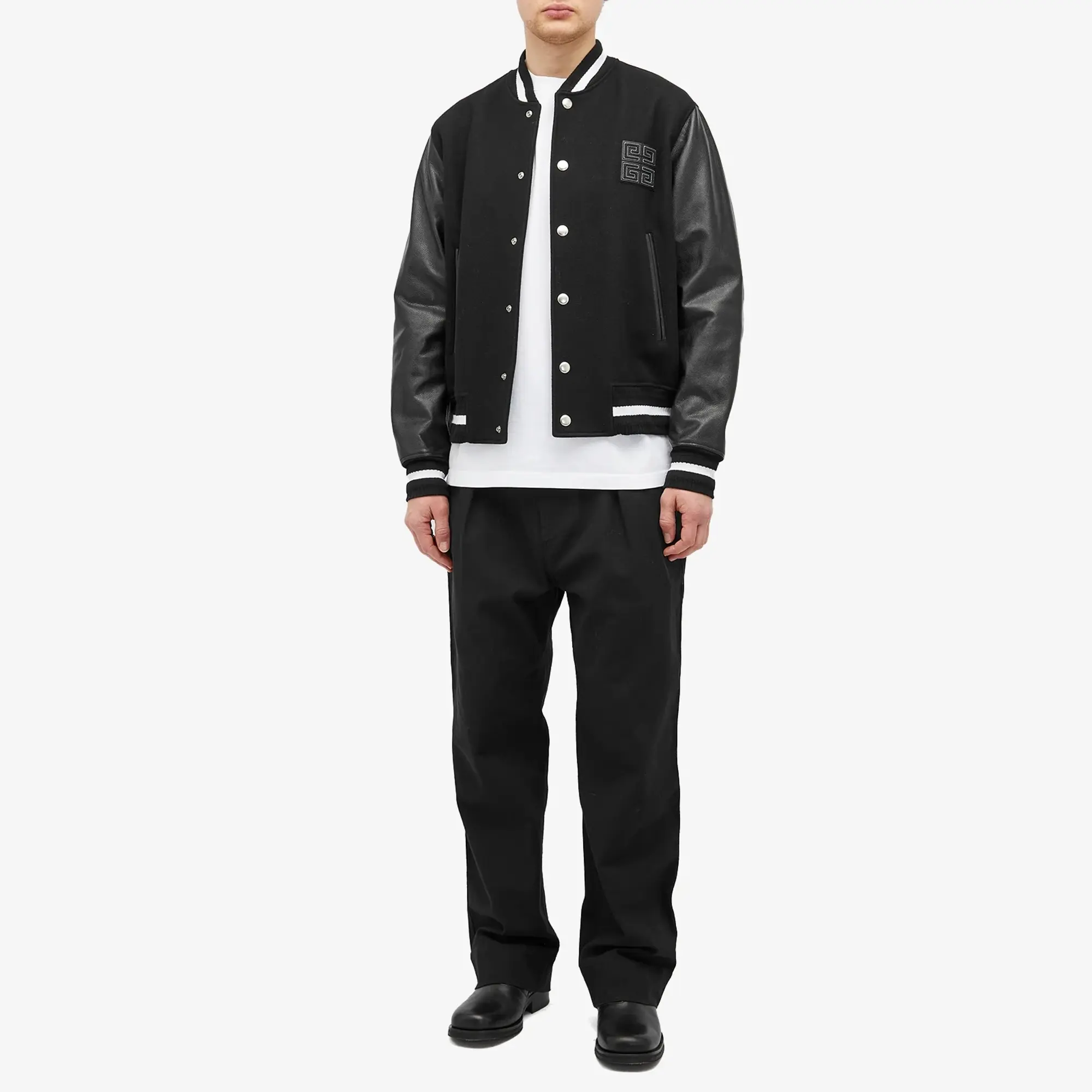 Givenchy Men's Mix Material Varsity Jacket Black