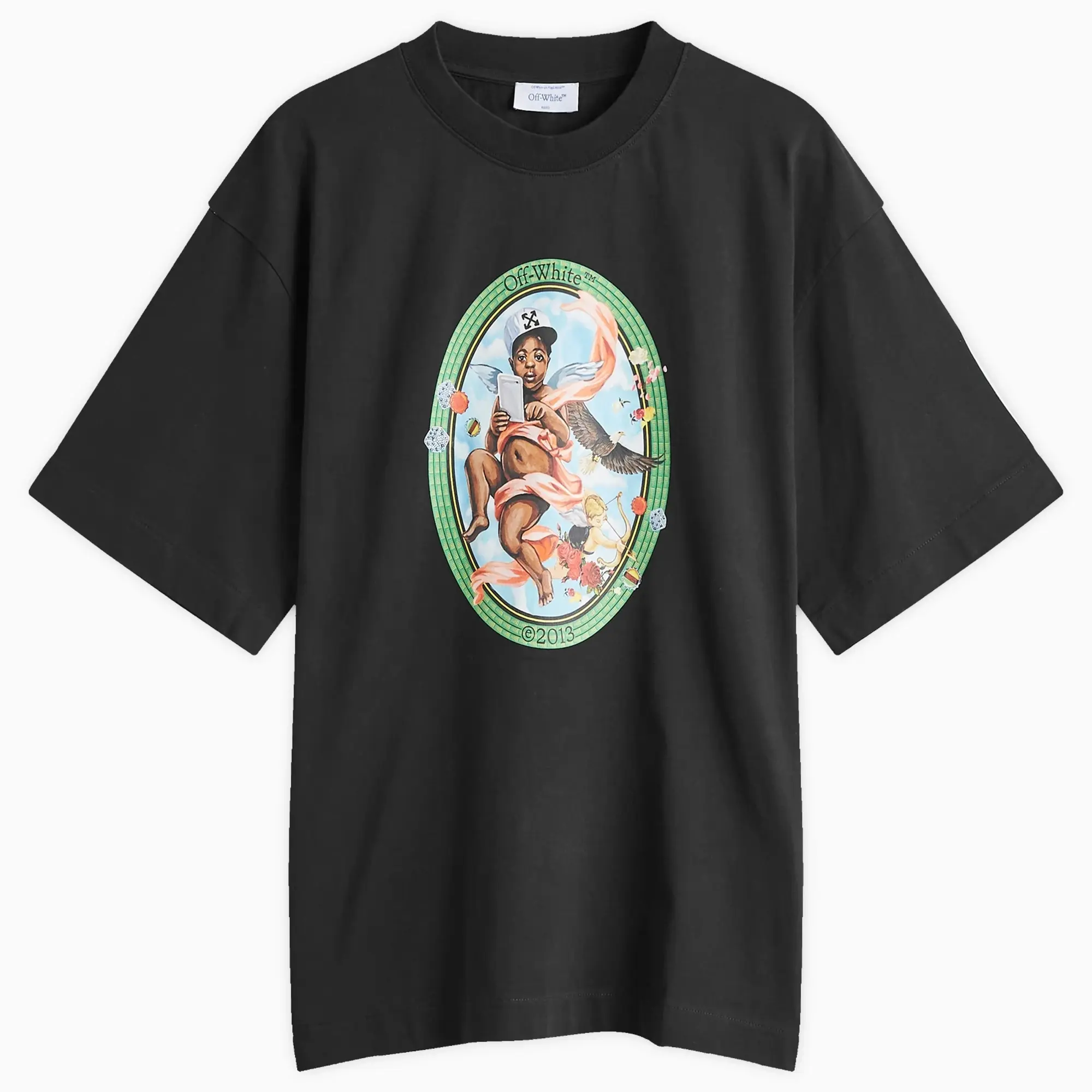 Off-White Men's Fresco Oval Skate T-Shirt Black/White