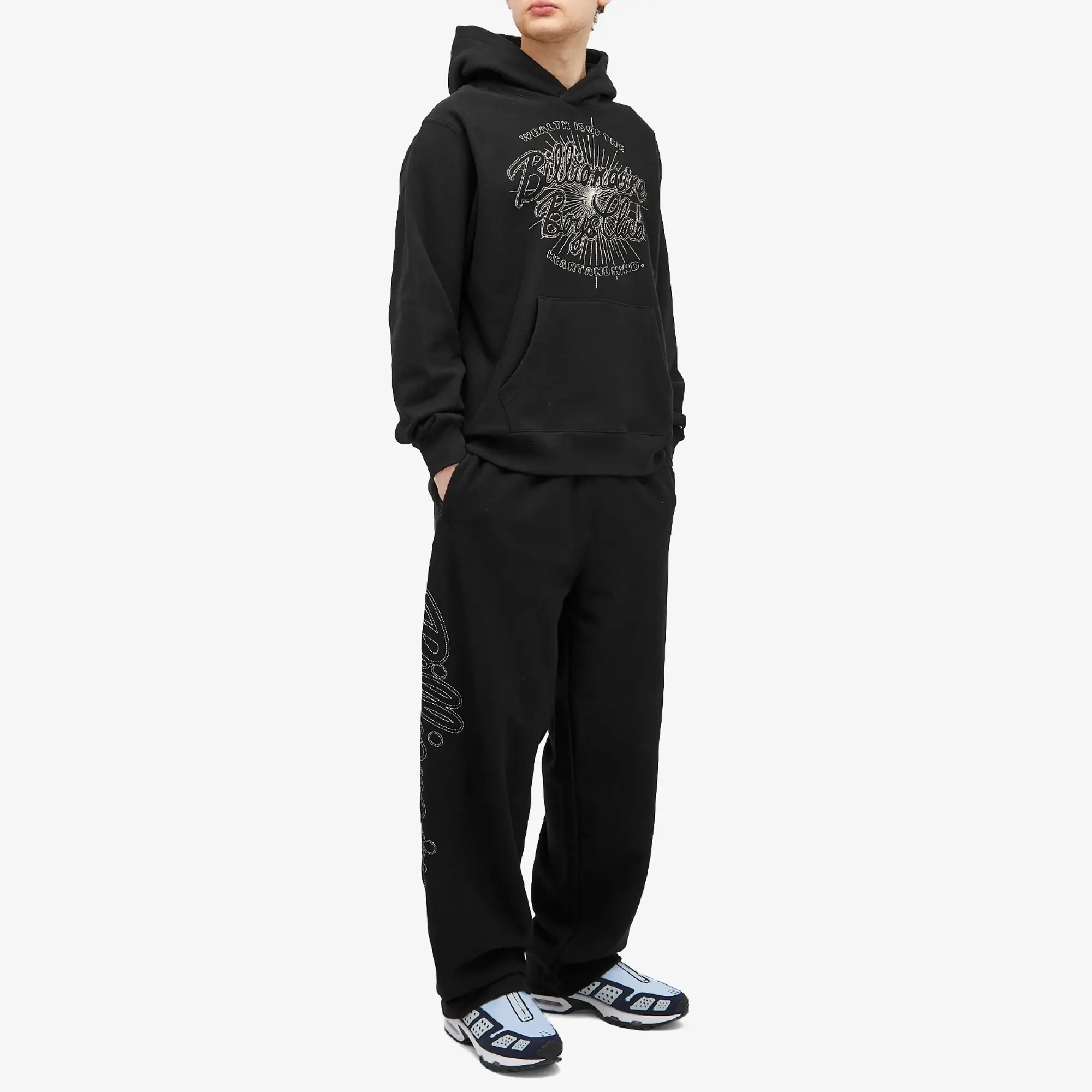 Billionaire Boys Club Men's Script Logo Chainstitch Wide Leg Sweat Black