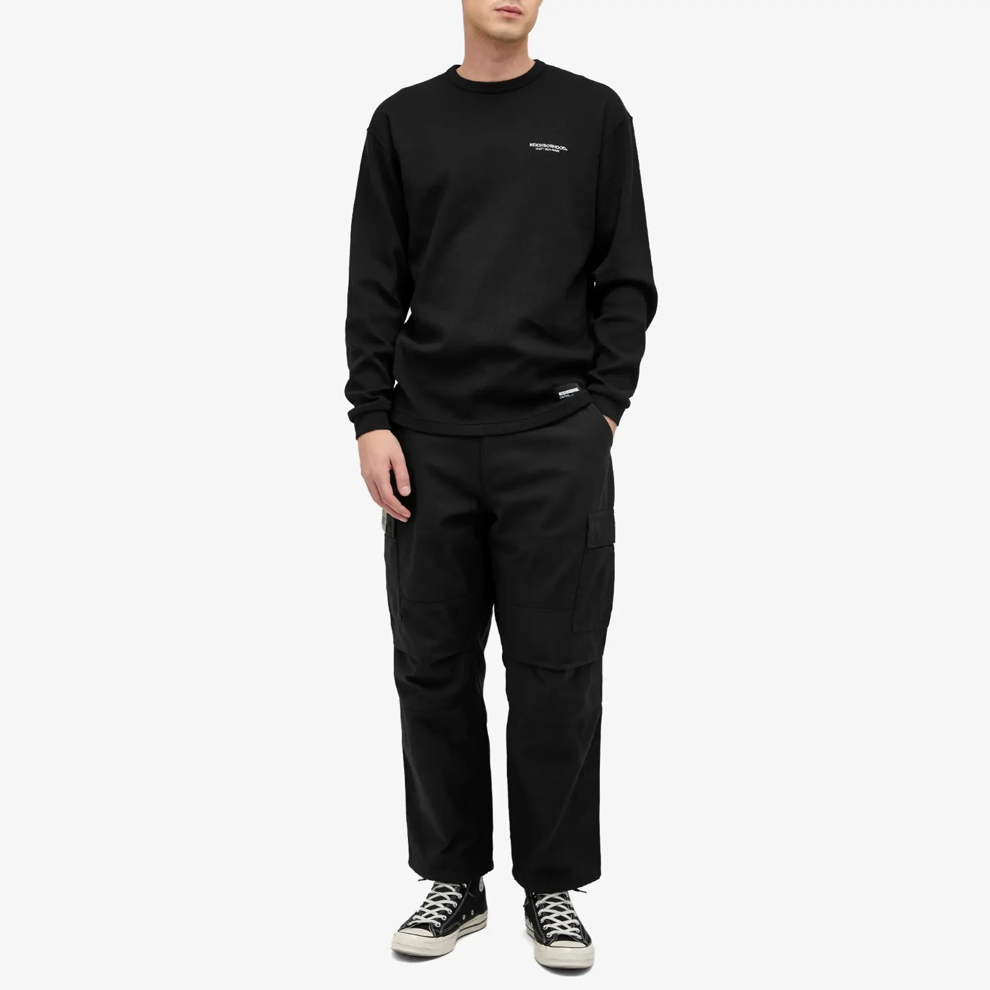 Neighborhood Men's Honeycomb Lightweight Sweatshirt Black