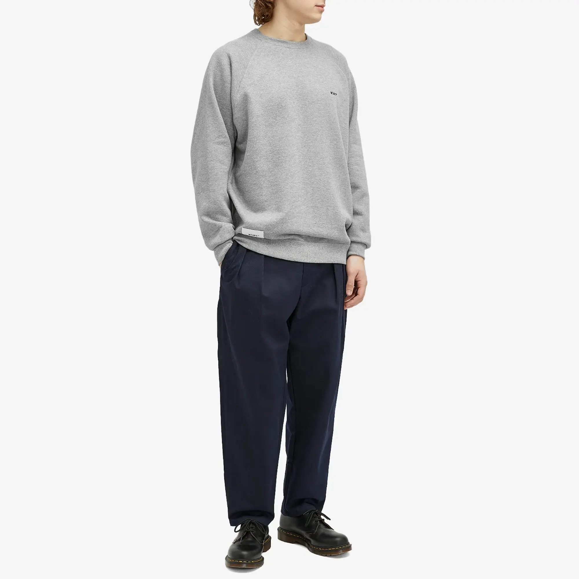 WTAPS Men's 25 Logo Embroidered Sweatshirt Ash Grey