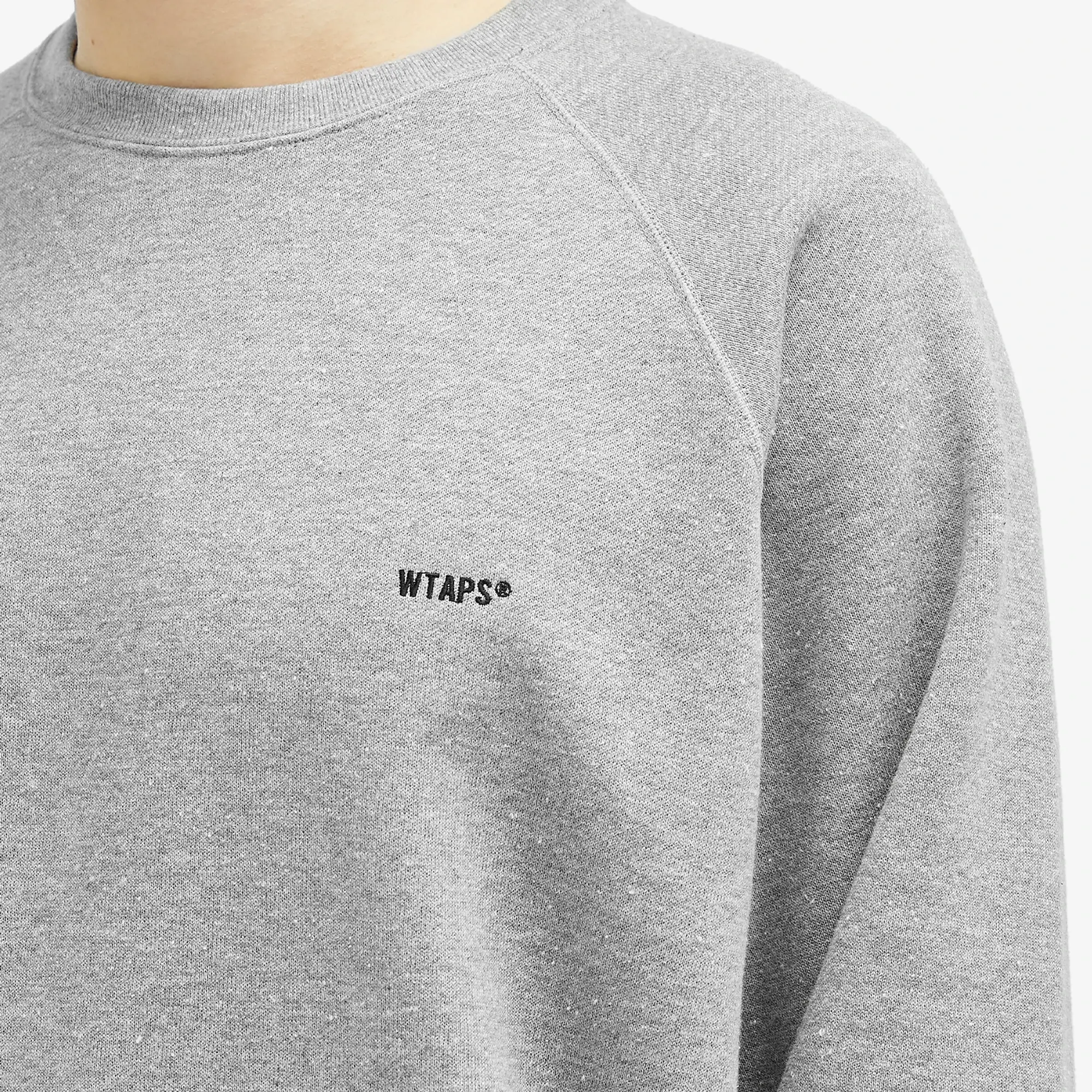 WTAPS Men's 25 Logo Embroidered Sweatshirt Ash Grey