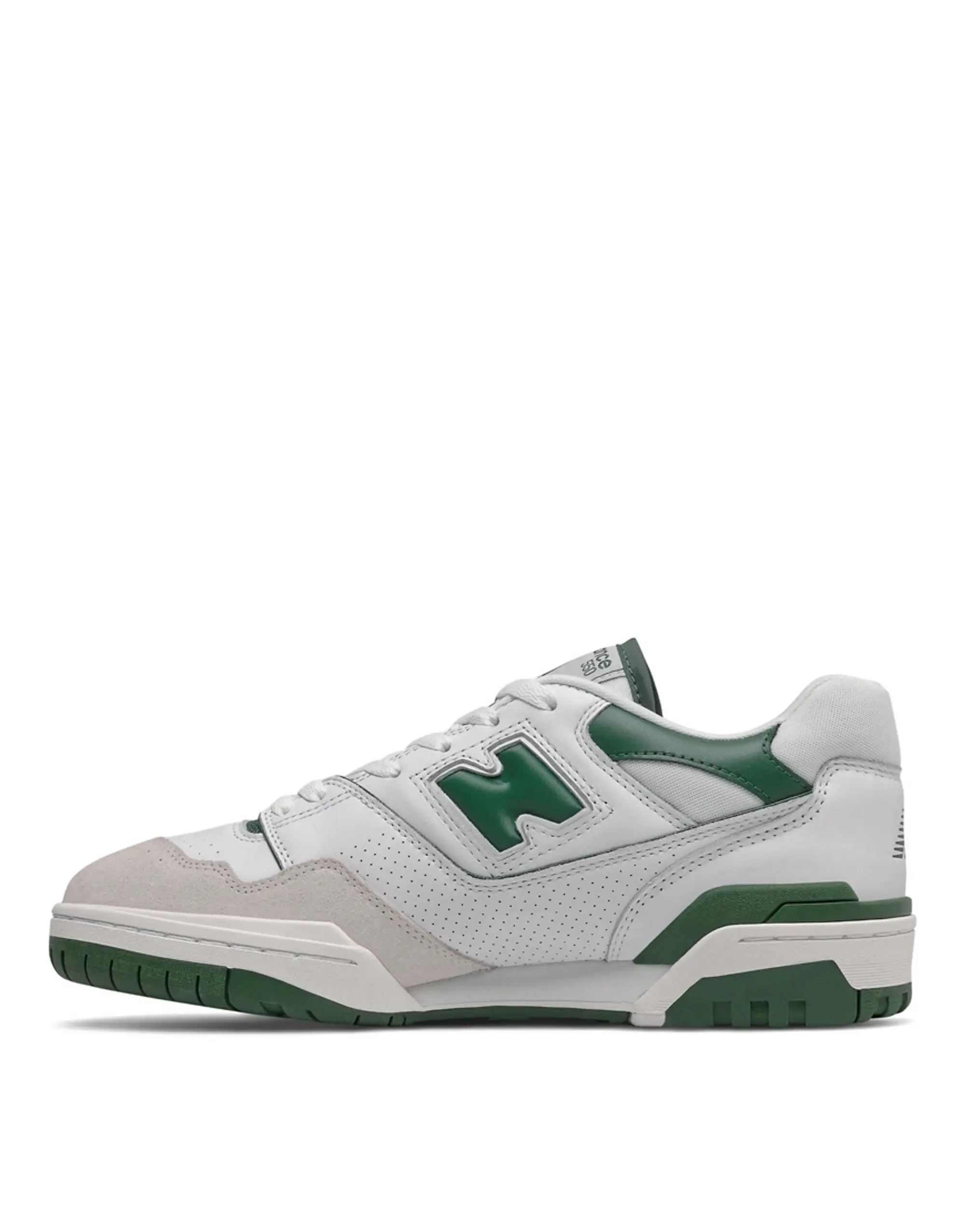 New Balance Unisex BB550 in White/Green Leather