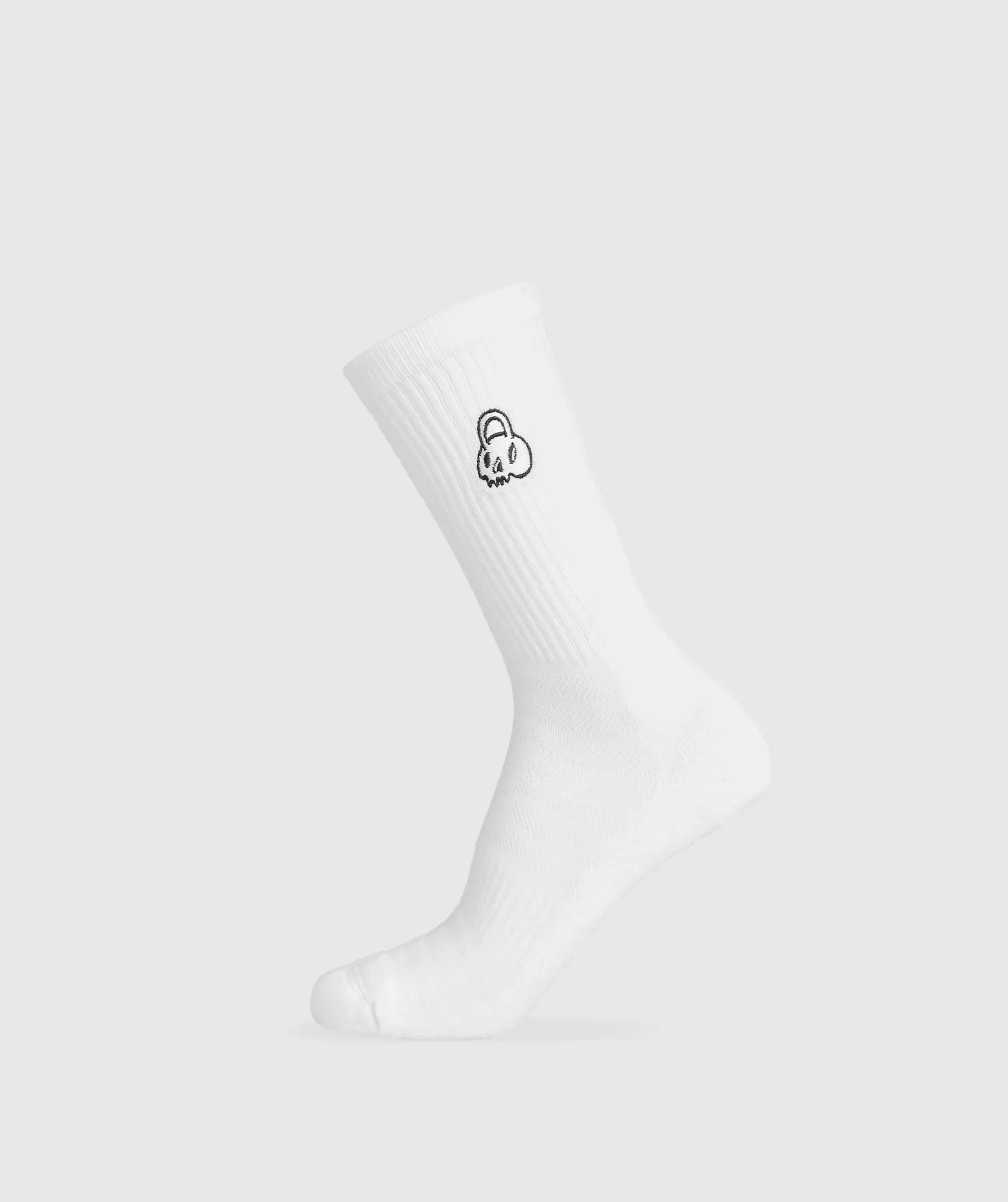 Gymshark Graphic Kettlebell Crew Sock Single - White