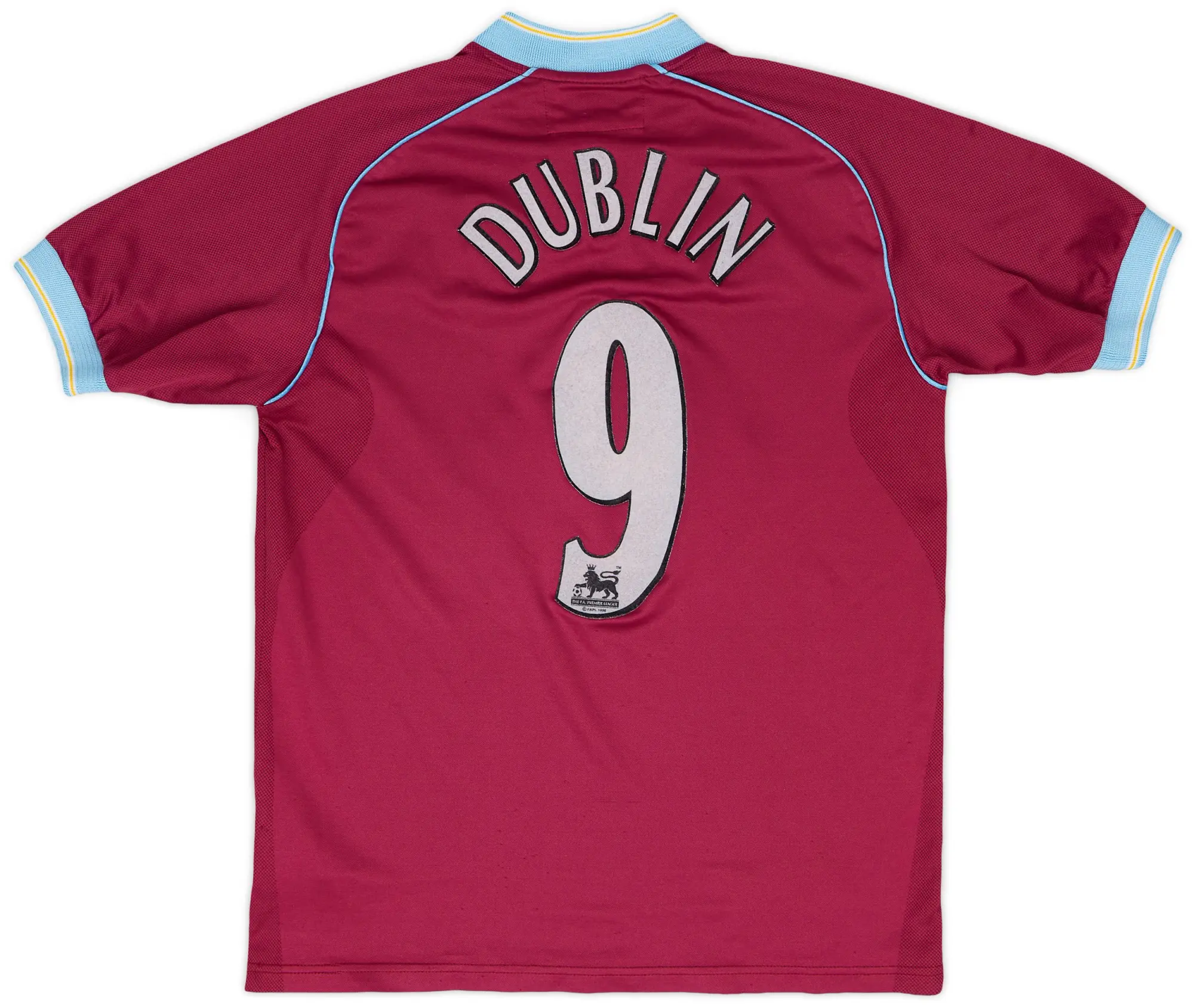 Diadora 2001-02 Aston Villa Home Shirt Dublin #9 - 6/10 - (Y)