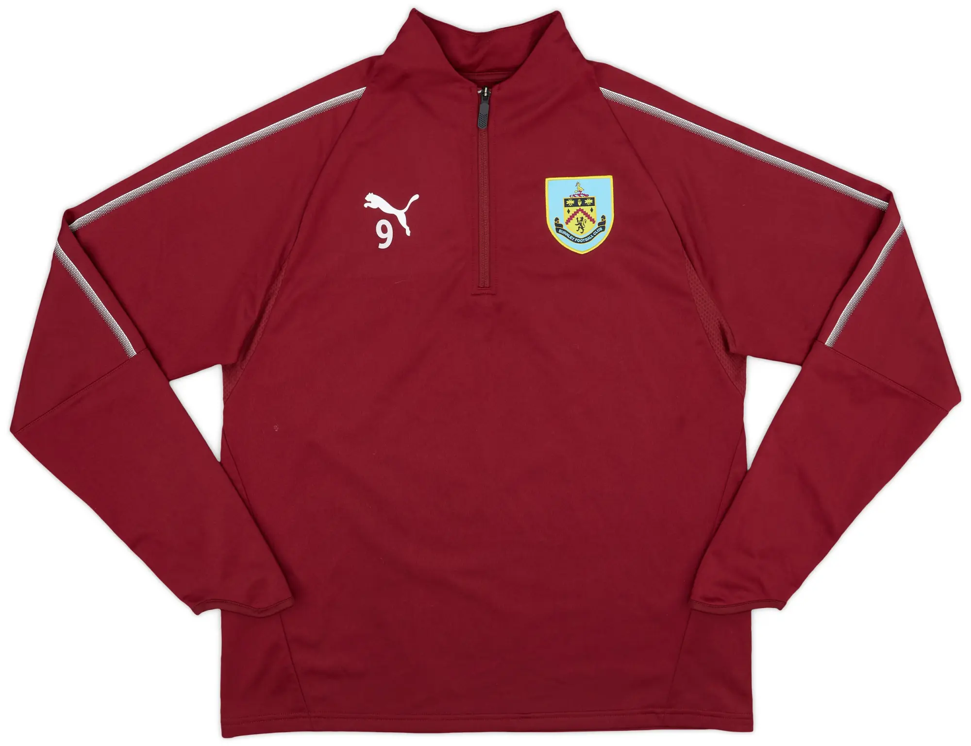 2017-18 Burnley Player Issue Puma 1/4 Zip Drill Top #9 - 9/10 - (L)