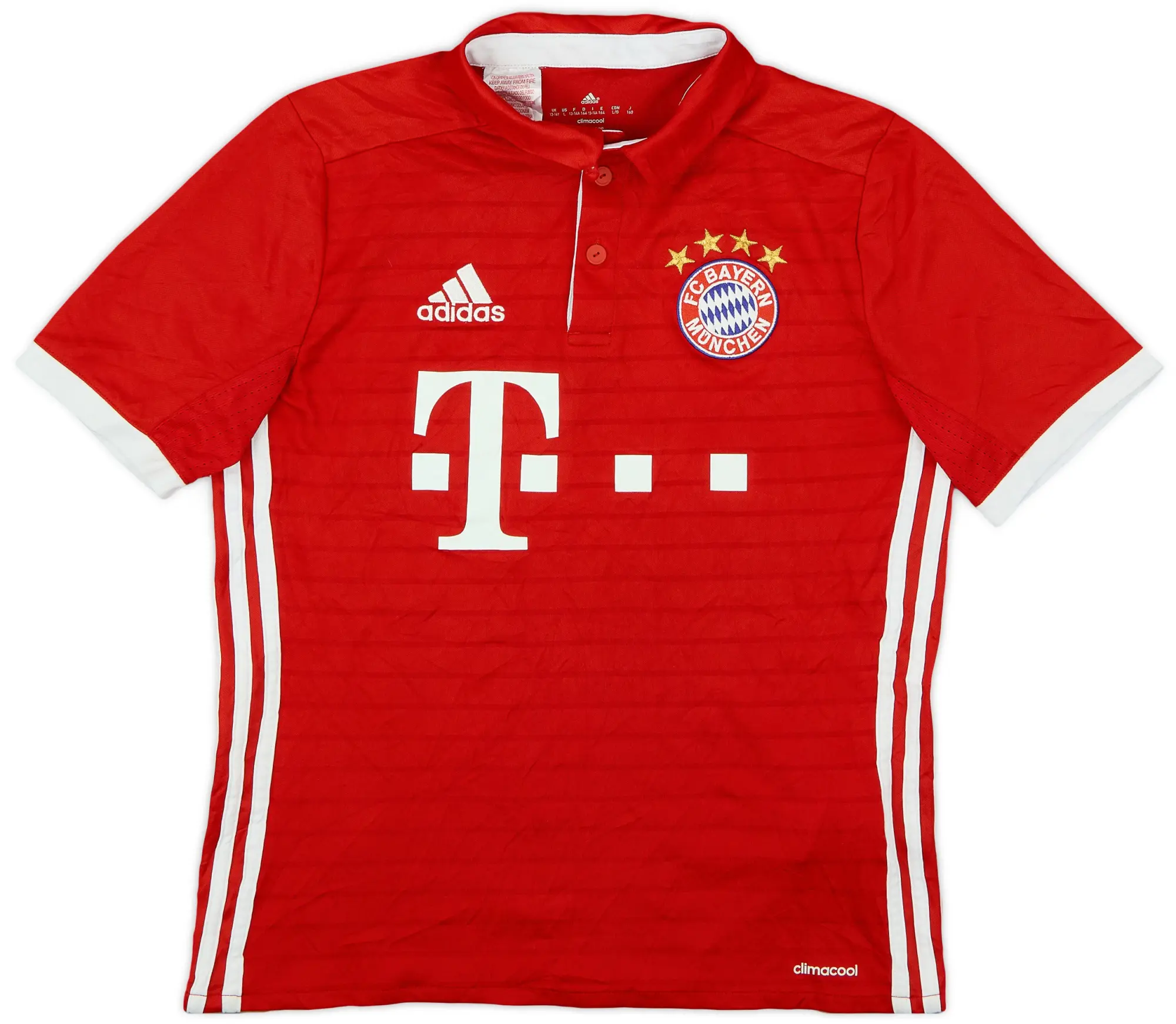 adidas 2016-17 Bayern Munich Home Shirt - 8/10 - (L.Boys)