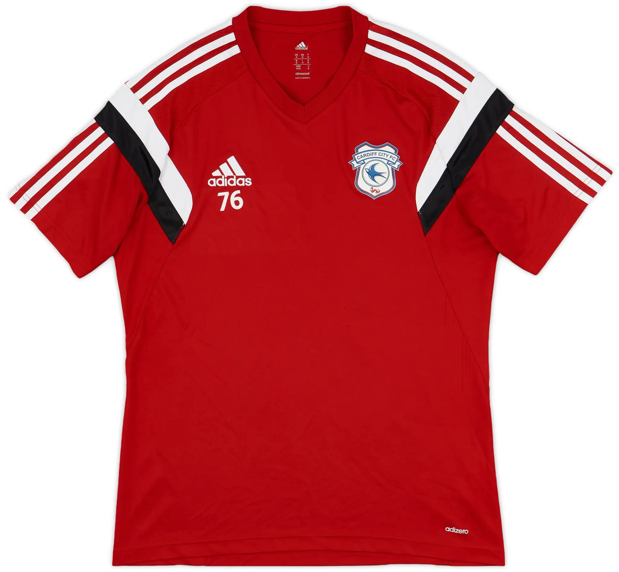 adidas 2015-16 Cardiff City Player Issue adizero Training Shirt #76 - 7/10 - (M)