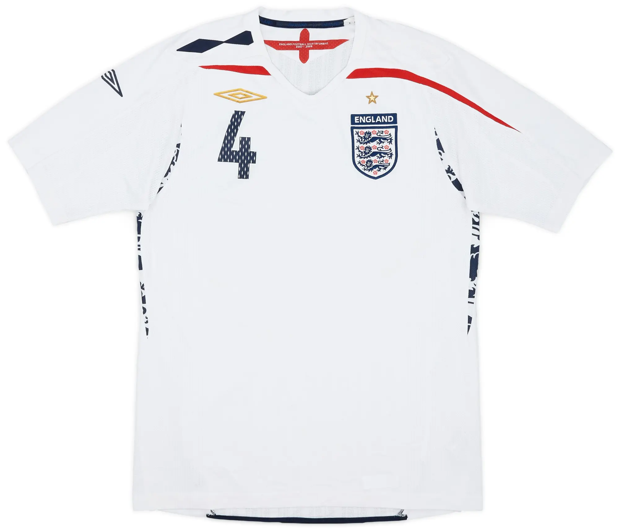 Umbro 2007-09 England Home Shirt #4 - 7/10 - (M)
