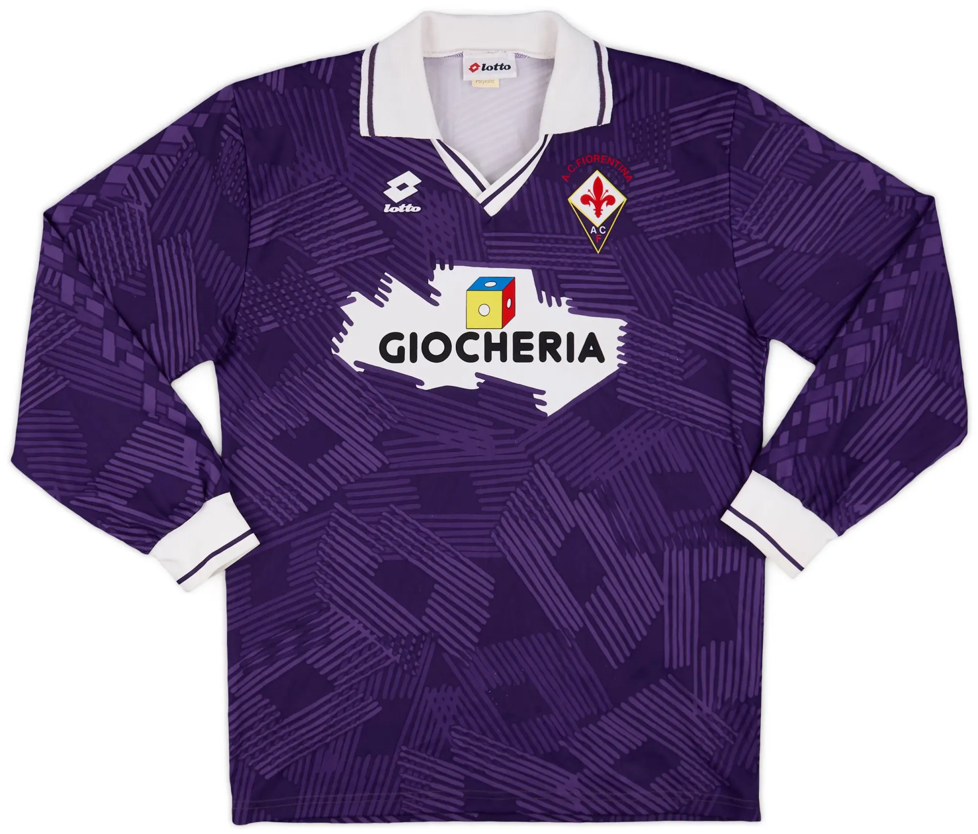 Lotto 1991-92 Fiorentina Home L/S Shirt - 8/10 - (L)
