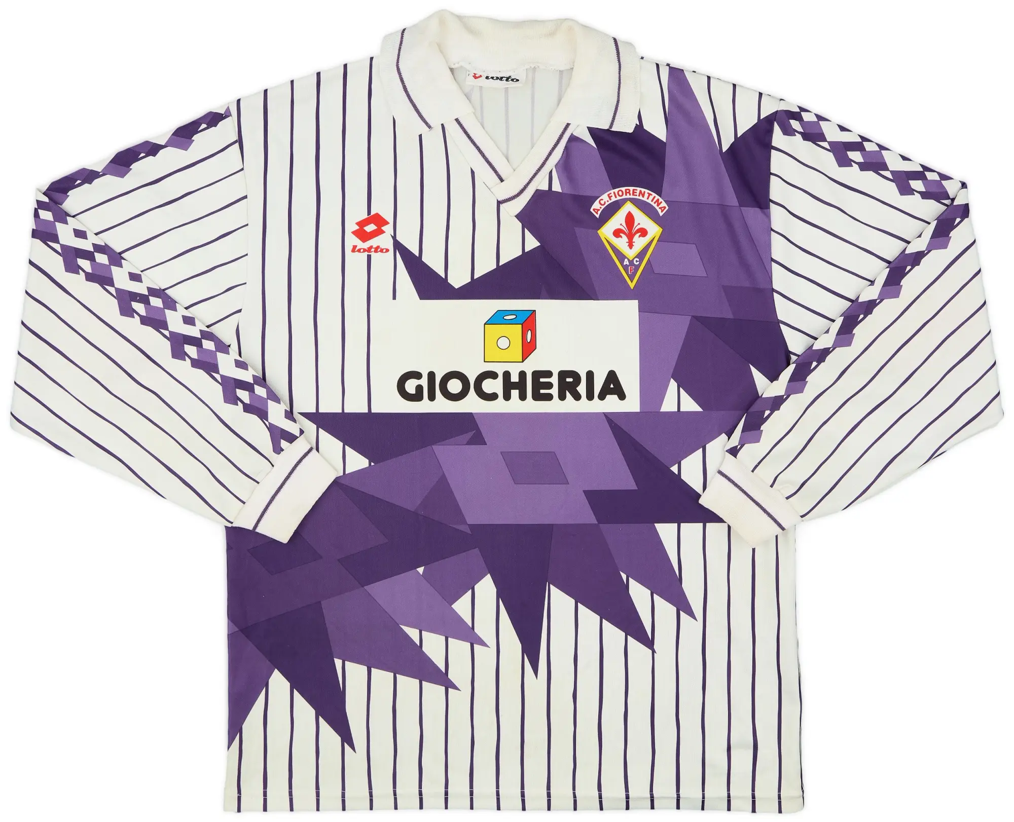 Lotto 1991-92 Fiorentina Away L/S Shirt - 7/10 - (XL)