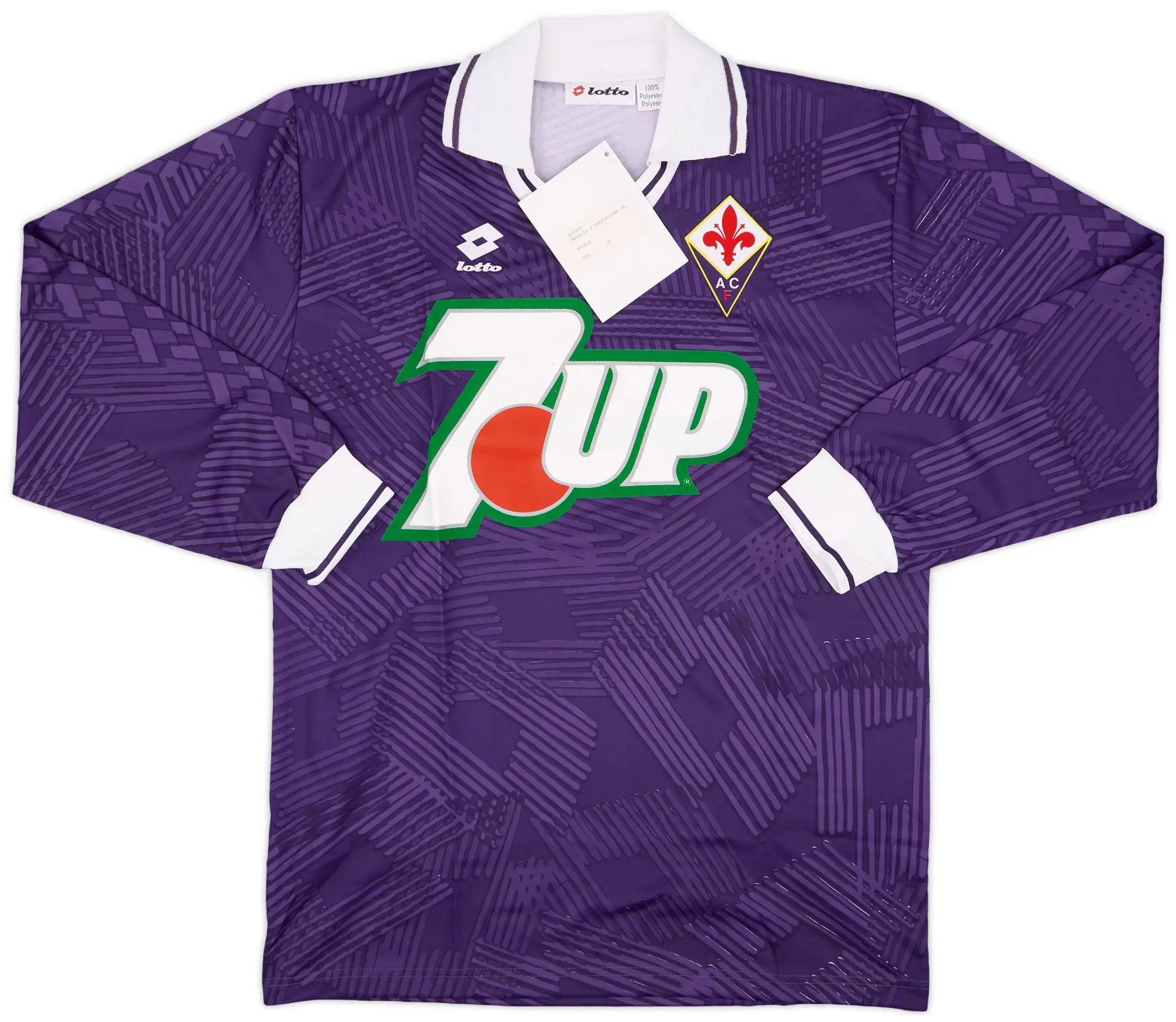 Lotto 1992-93 Fiorentina Player Issue Home L/S Shirt (M)