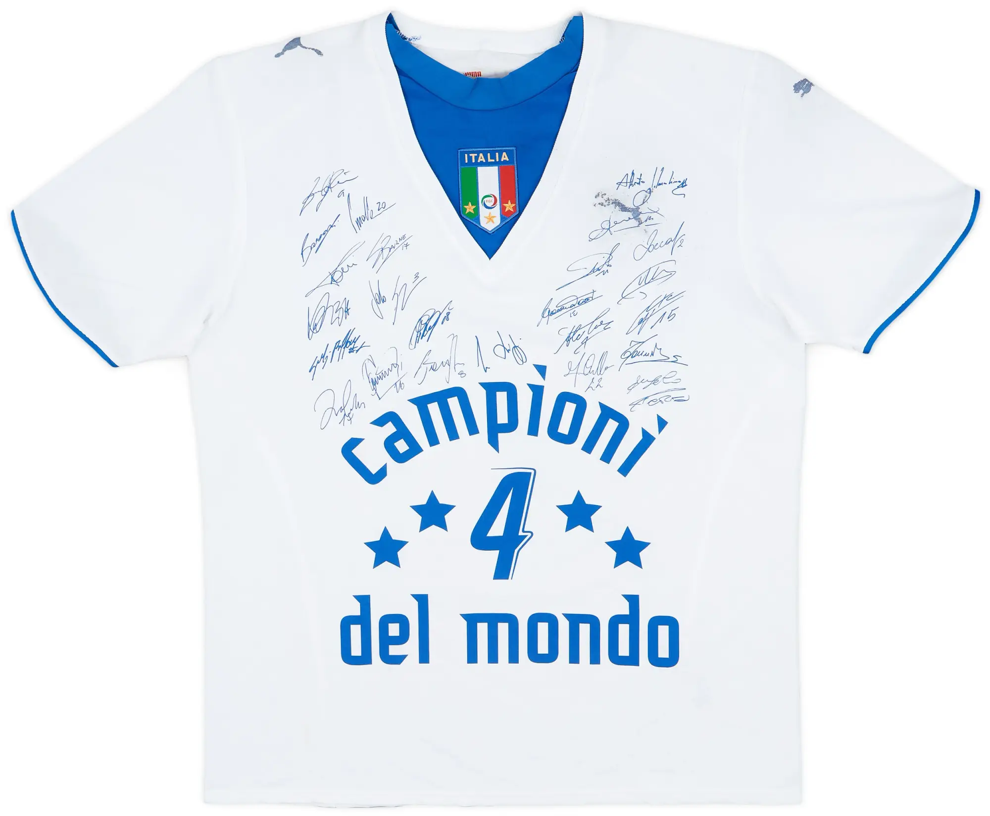 Puma 2006 Italy 'Campioni del Mondo' 'Signed' Away Shirt - 4/10 - (XL)