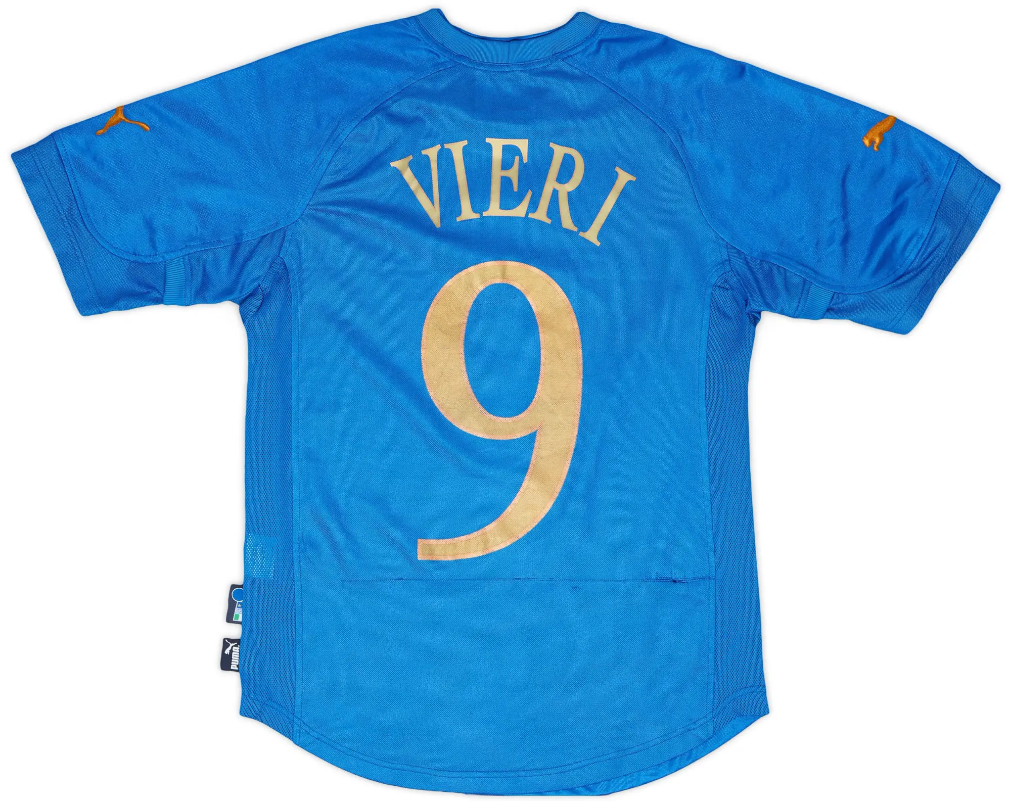 Puma 2004-06 Italy Home Shirt Vieri #9 - 5/10 - (M.Boys)