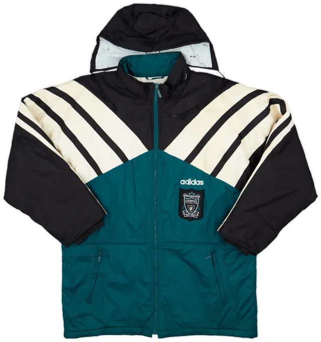 1995-96 Liverpool adidas Padded Bench Coat - 6/10 - (L