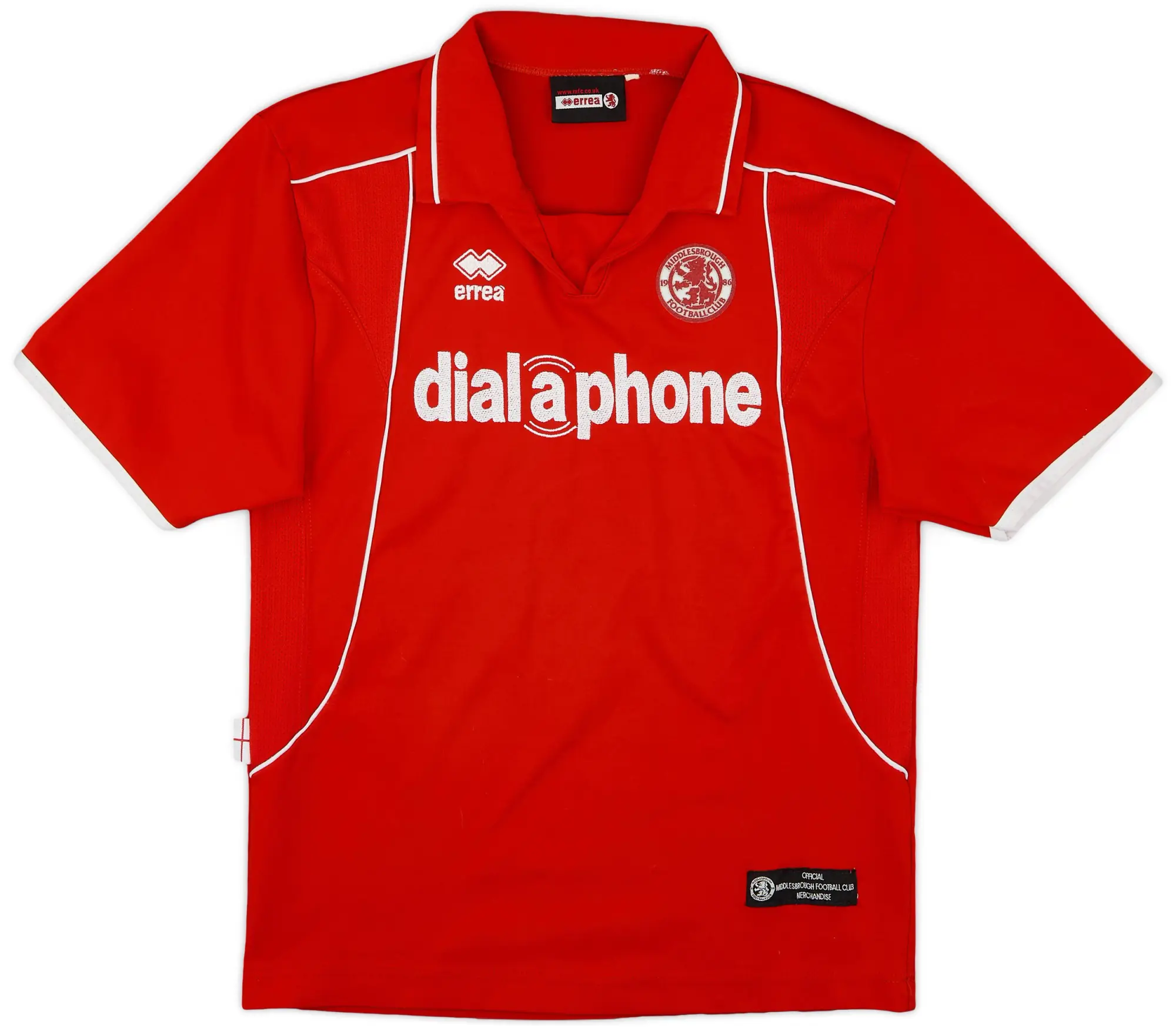 Errea 2003-04 Middlesbrough Home Shirt - 9/10 - (XL.Boys)