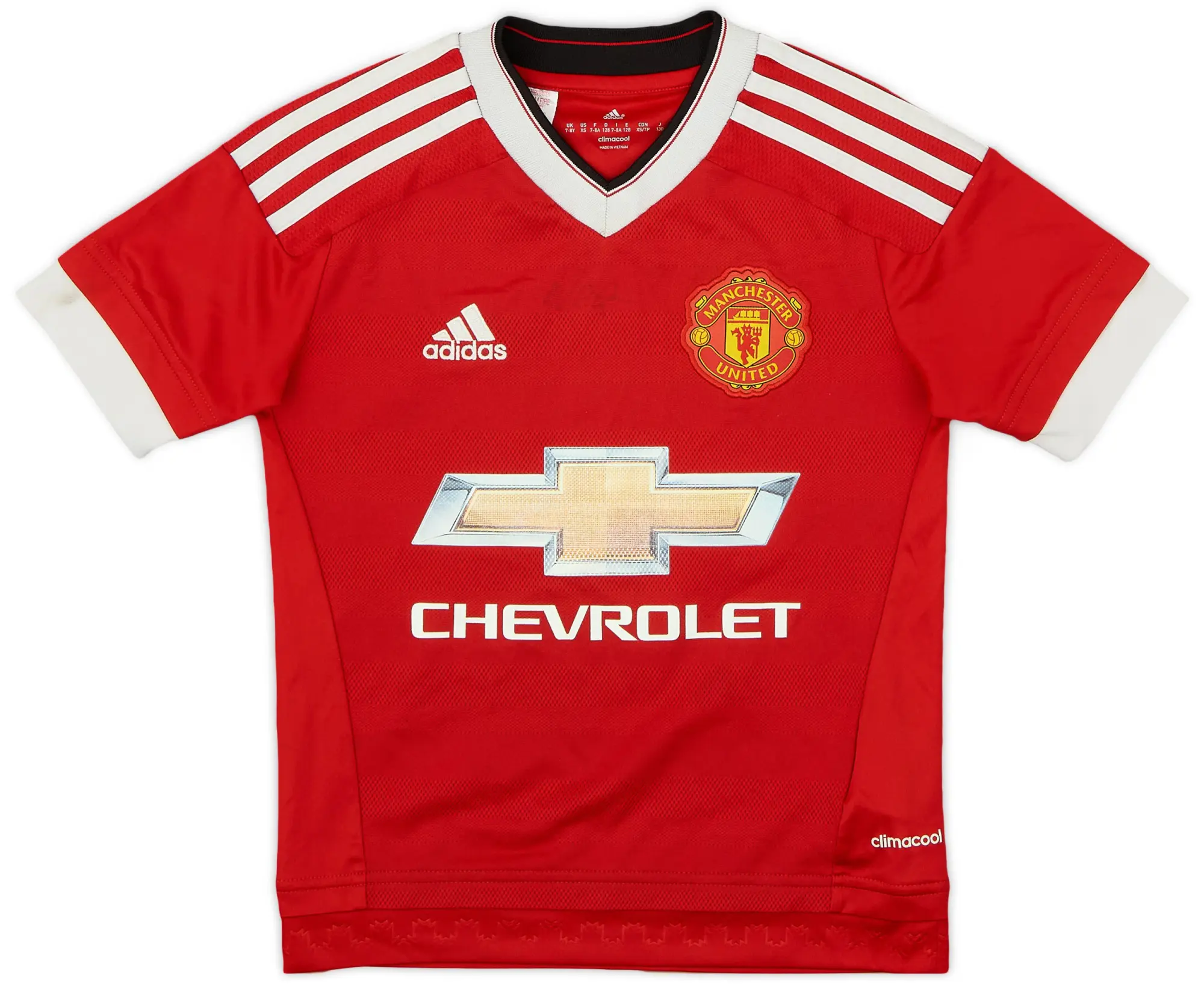 adidas 2015-16 Manchester United 'Signed' Home Shirt - 5/10 - (7-8 Years)