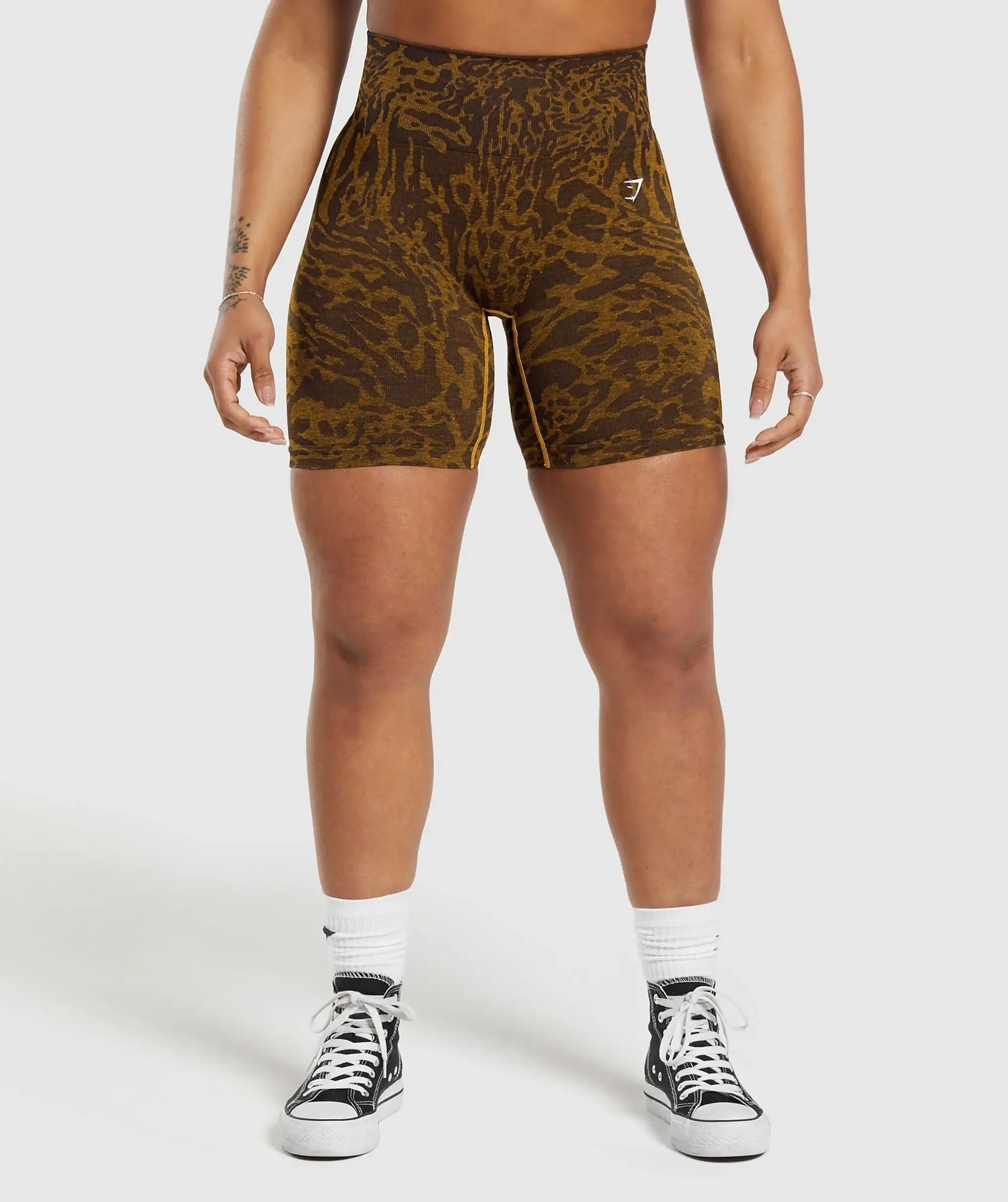 Gymshark Adapt Safari Tight Shorts - Archive Brown/Burnt Yellow