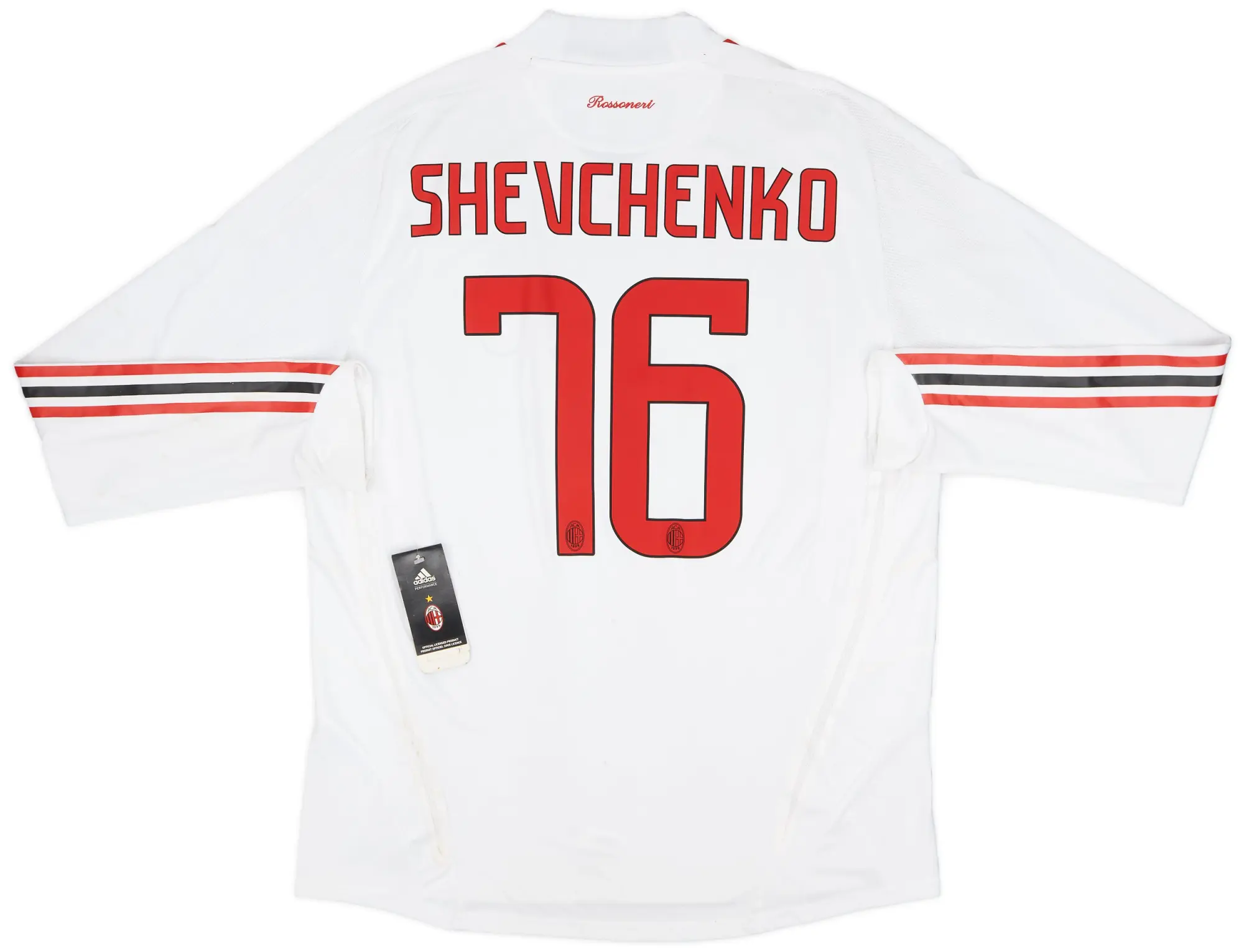 adidas 2008-09 AC Milan Player Issue Away L/S Shirt Shevchenko #76 (XL)
