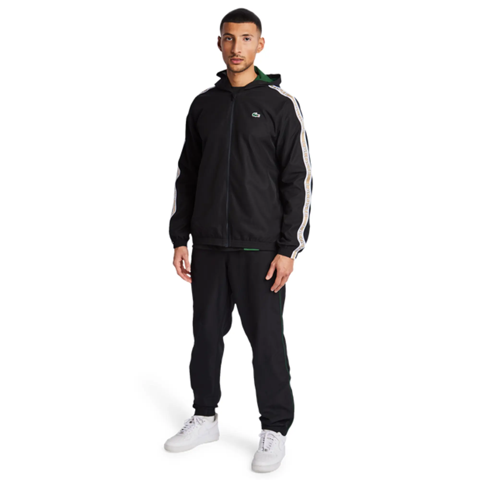 Lacoste Diamond Weave Men Track Tops - Black