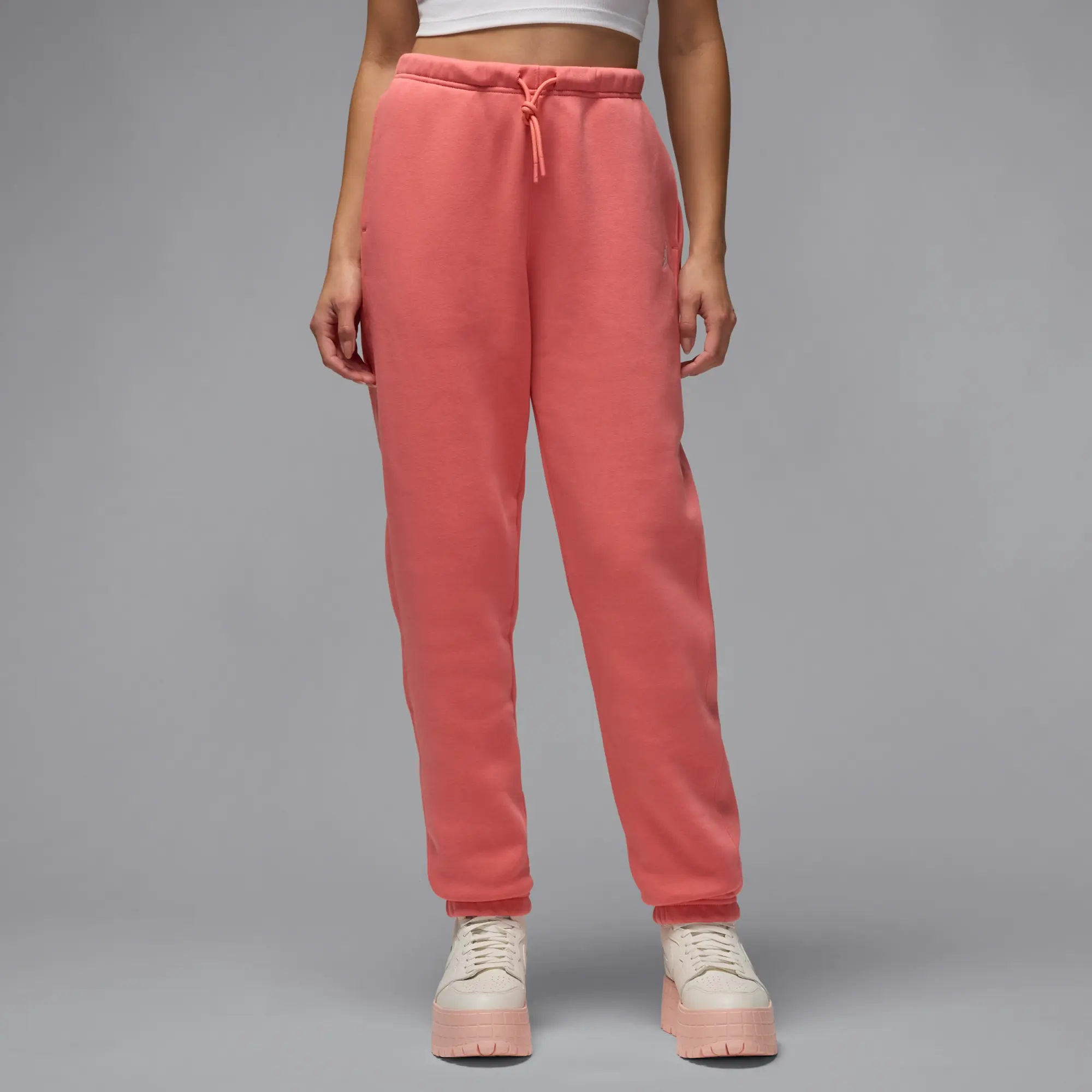 Nike Jordan Brooklyn Fleece Women's Trousers - Pink - Cotton/Polyester