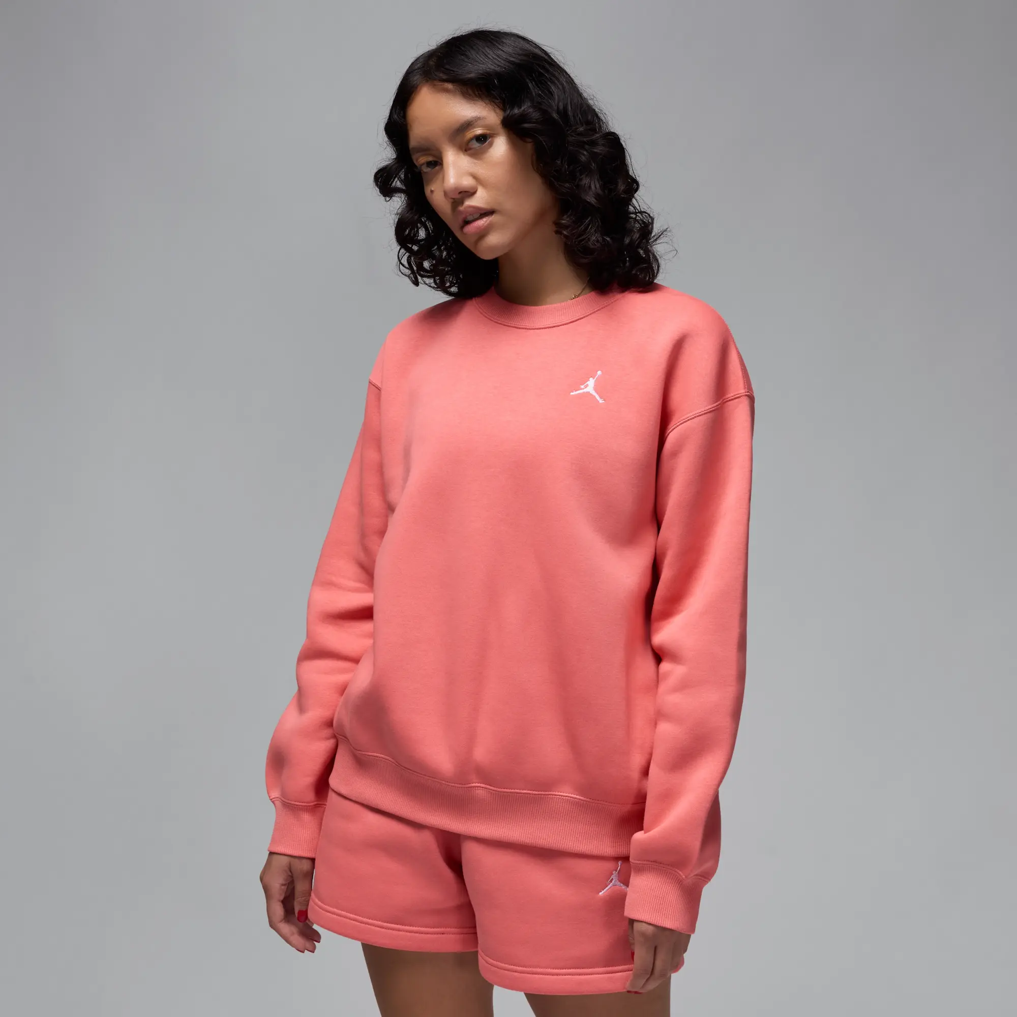 Nike Jordan Brooklyn Fleece Women's Crew-Neck Sweatshirt - Pink - Cotton/Polyester