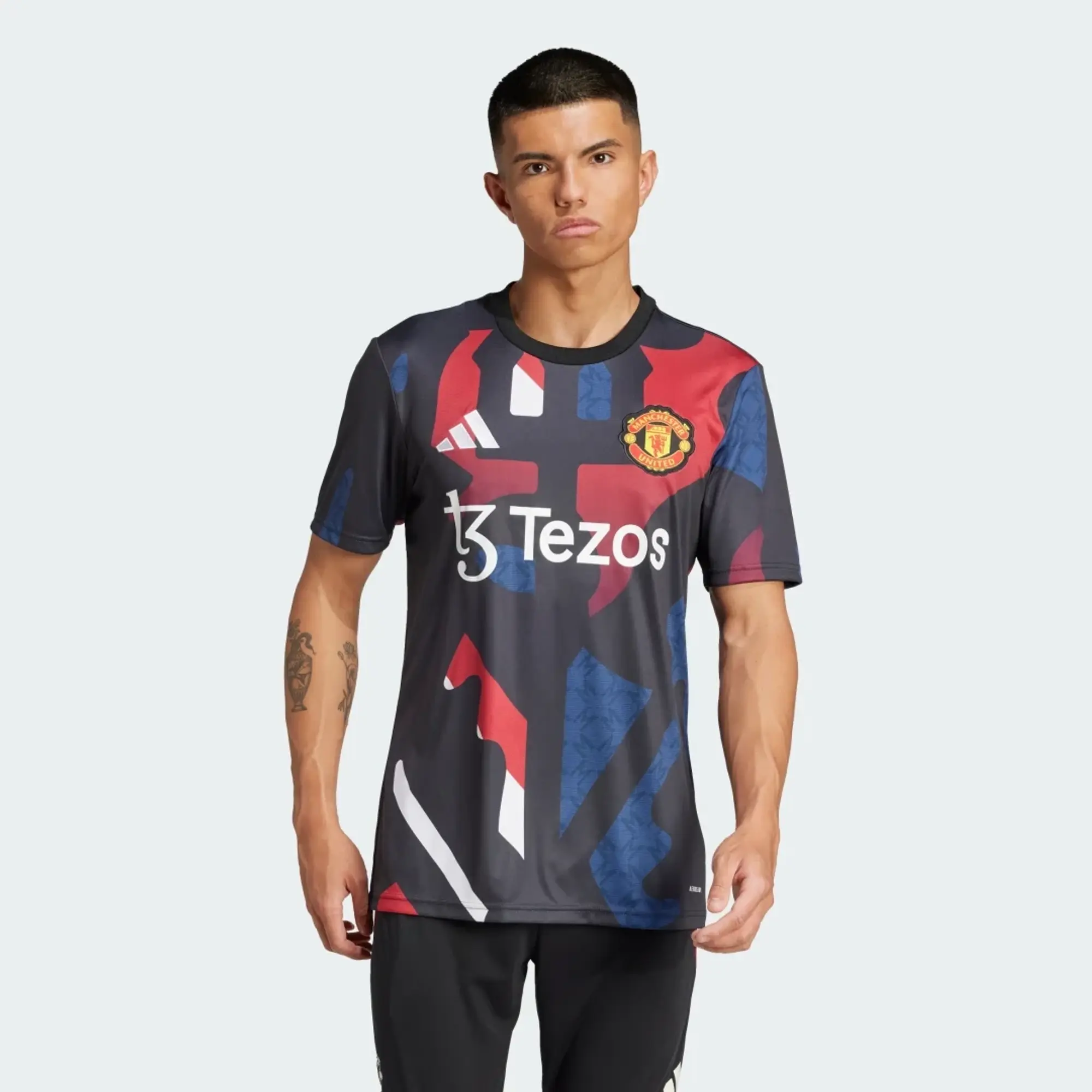 adidas Manchester United Training T-Shirt Pre Match - Black/Mufc Red/Off White - ['Black']