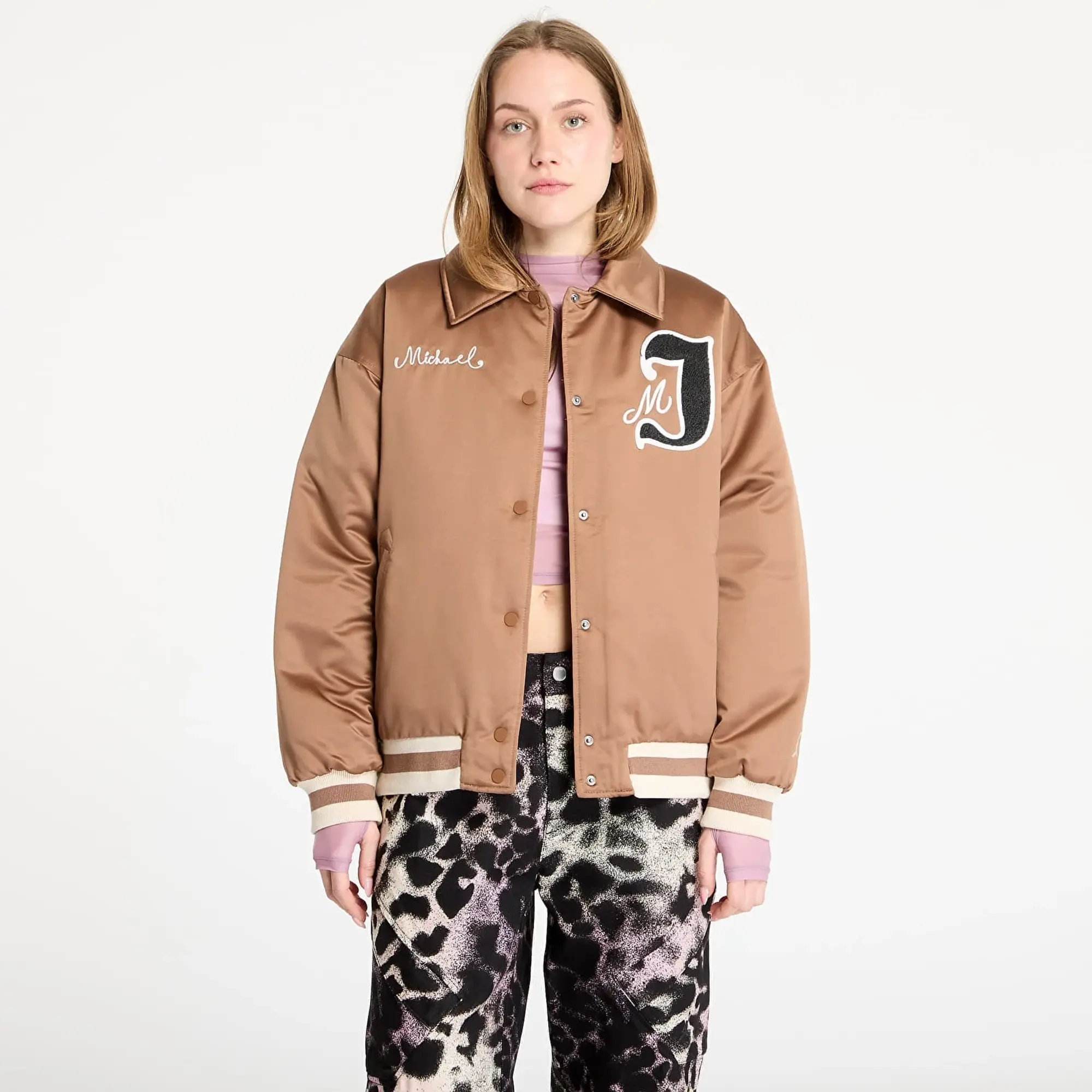 Nike Jordan Bomber Jordan Women's Varsity Jacket Archaeo Brown/ Legend Light Brown S