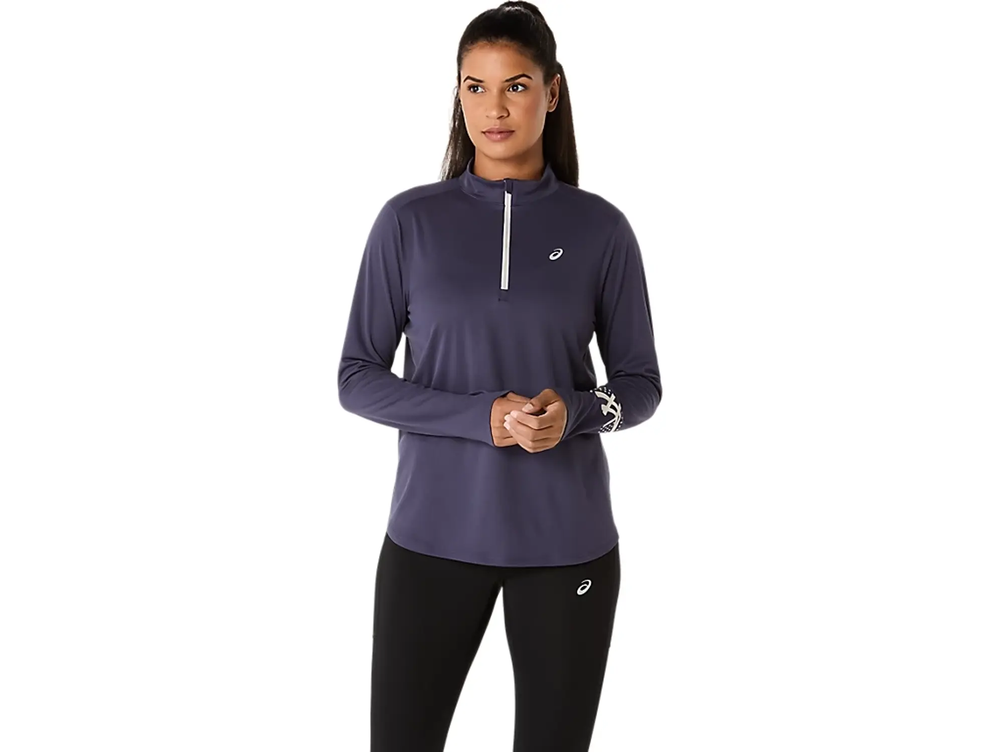 ASICS Icon 1/2 Zip Running Shirt Women - Dark Blue