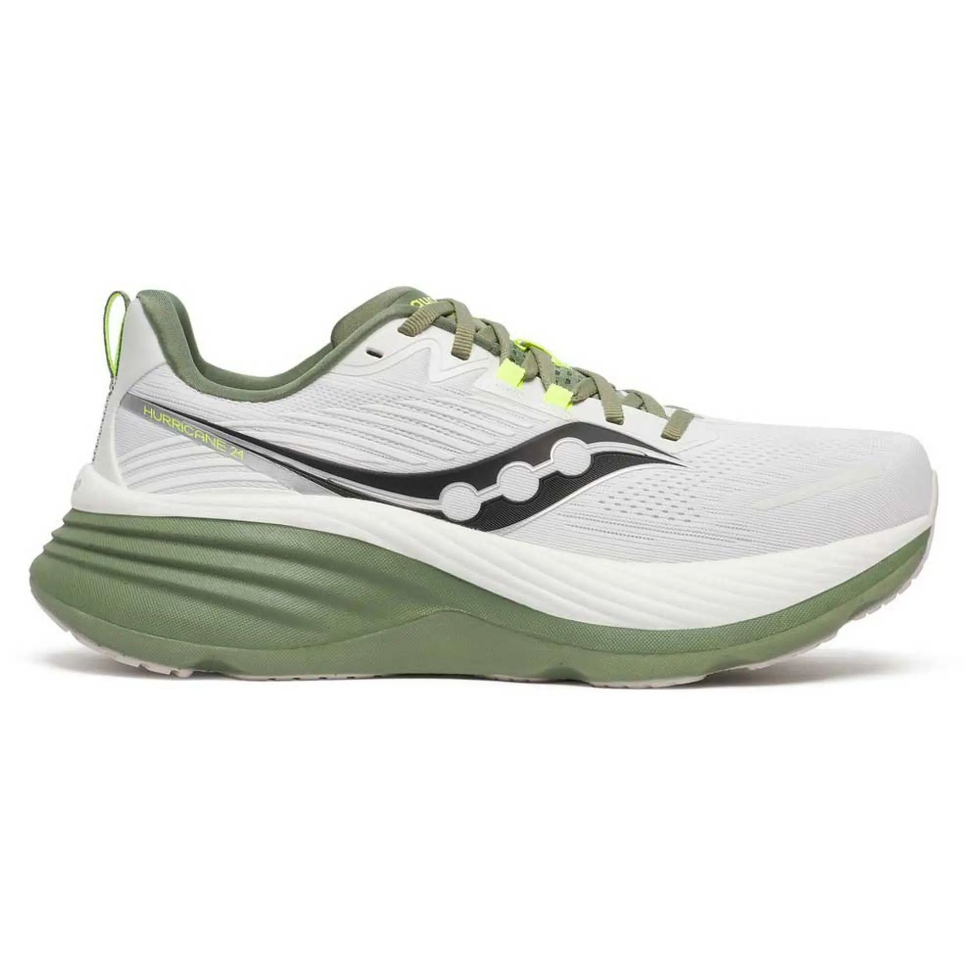 Saucony Hurricane 24 Stability Running Shoe Men - White, Olive