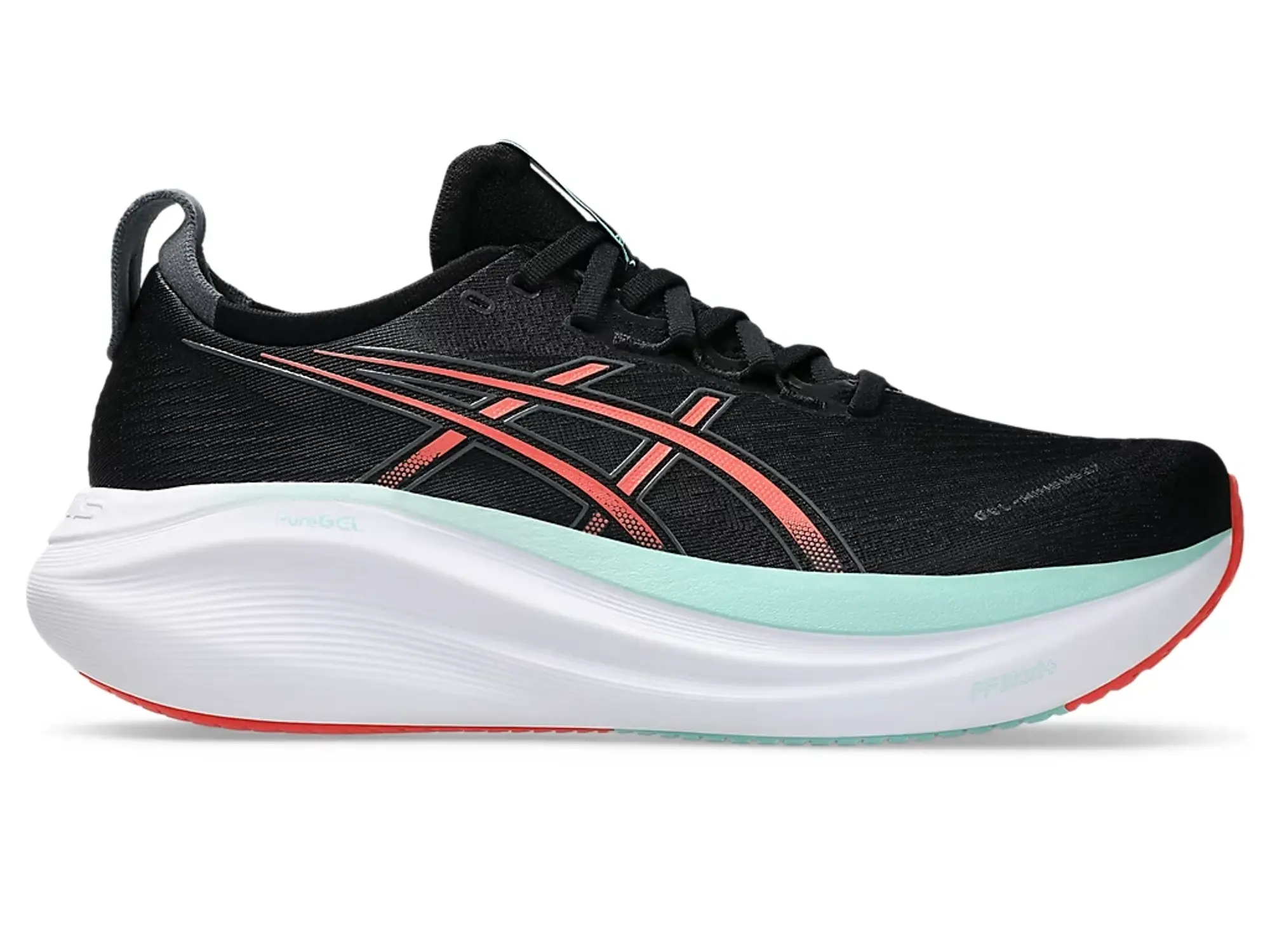 ASICS Gel-Nimbus 27 Neutral Running Shoe Men - Black, Coral